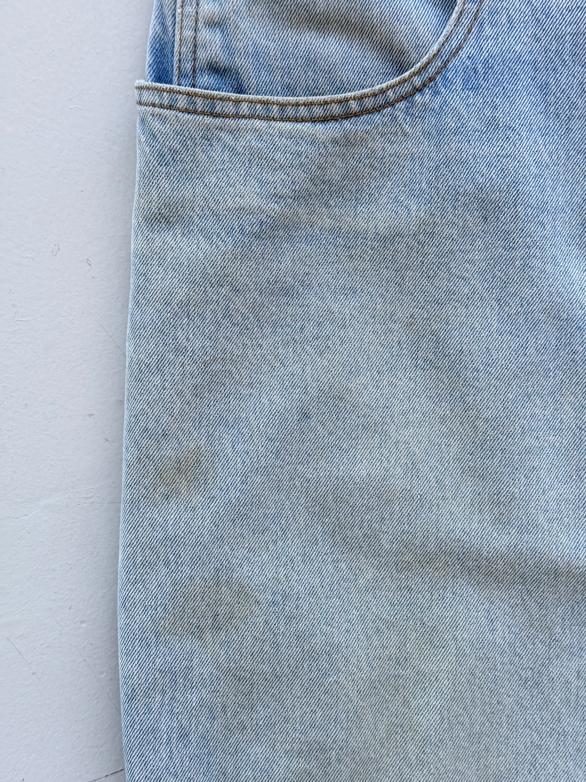 Light Blue HID 90's Vintage Baggy Hip Hop Carpenter Denim Shorts - W32 x L10.5