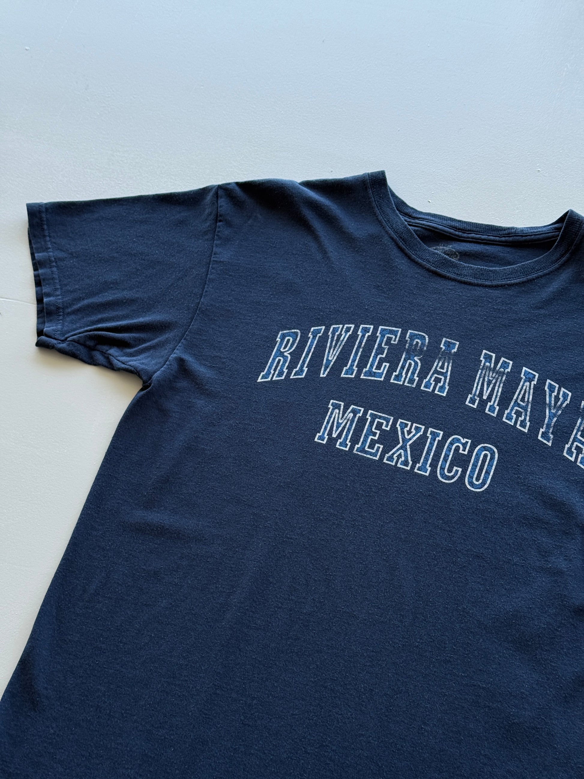 Navy Riviera Maya Mexico Vintage Graphic T-Shirt - Medium