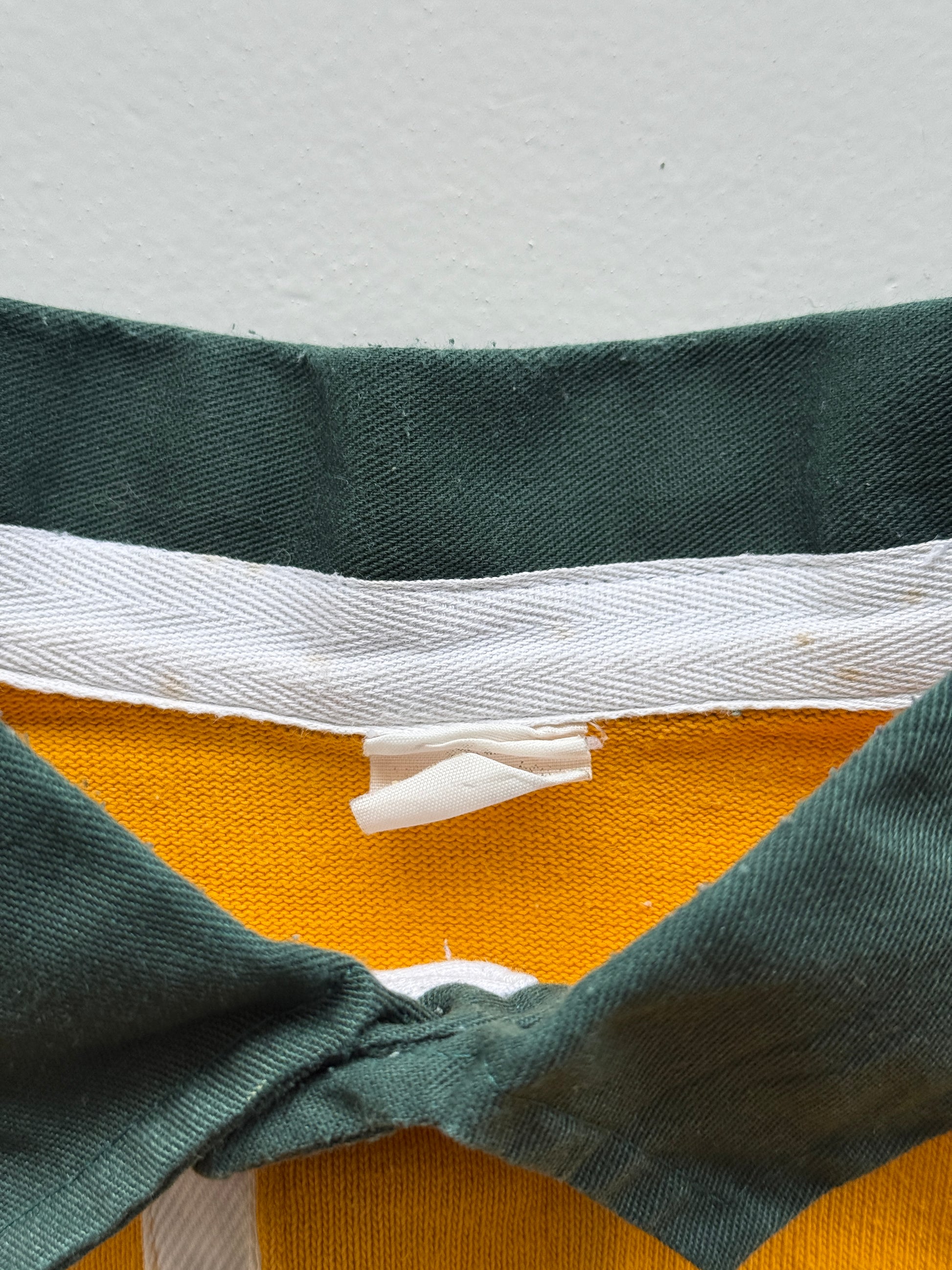 Yellow Australian Rugby 90's Vintage Long Sleeve Rugby Jersey Polo - Large