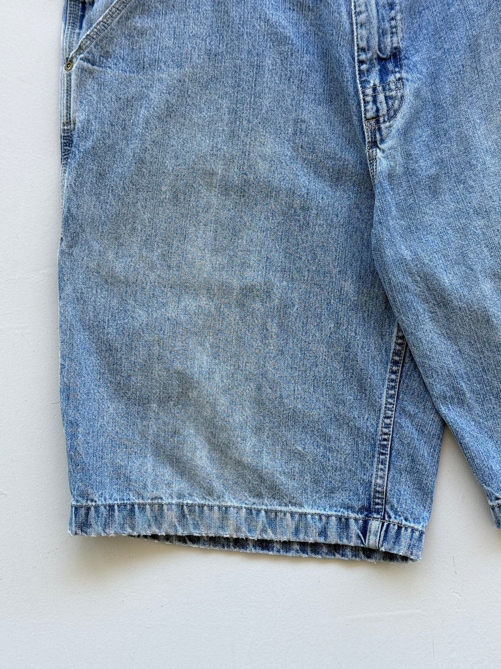 Light Blue Utility 90's Vintage Baggy Carpenter Denim Shorts - W38 x L11.5