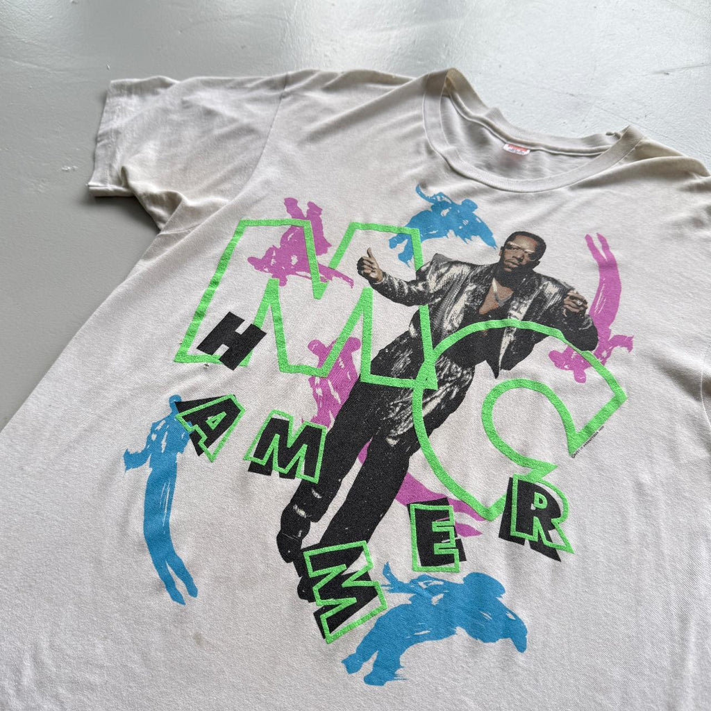 Faded White MC Hammer 90s Vintage Graphic Band T-Shirt - XL