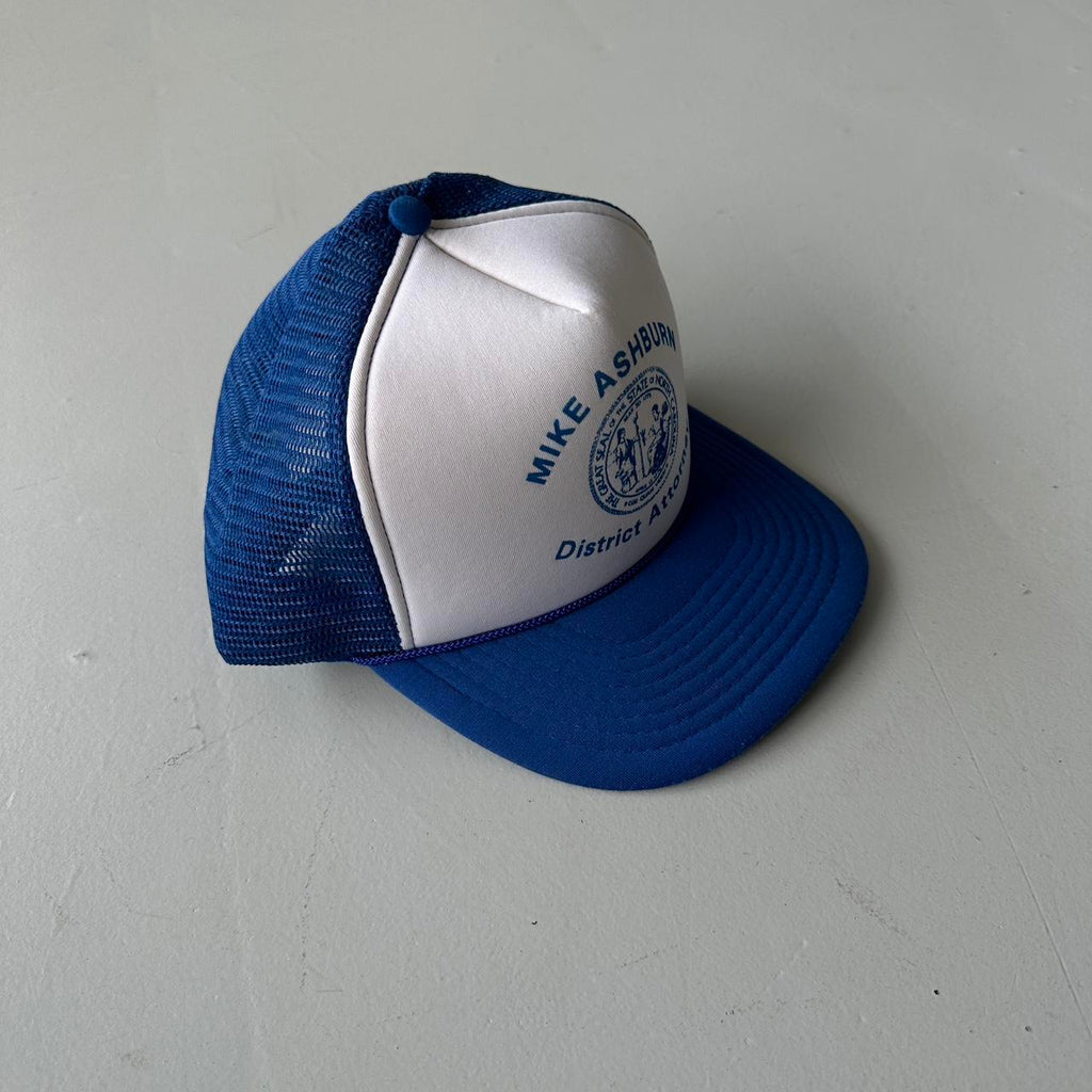 Blue / White District Attorney Mesh and Foam Trucker SnapBack Cap