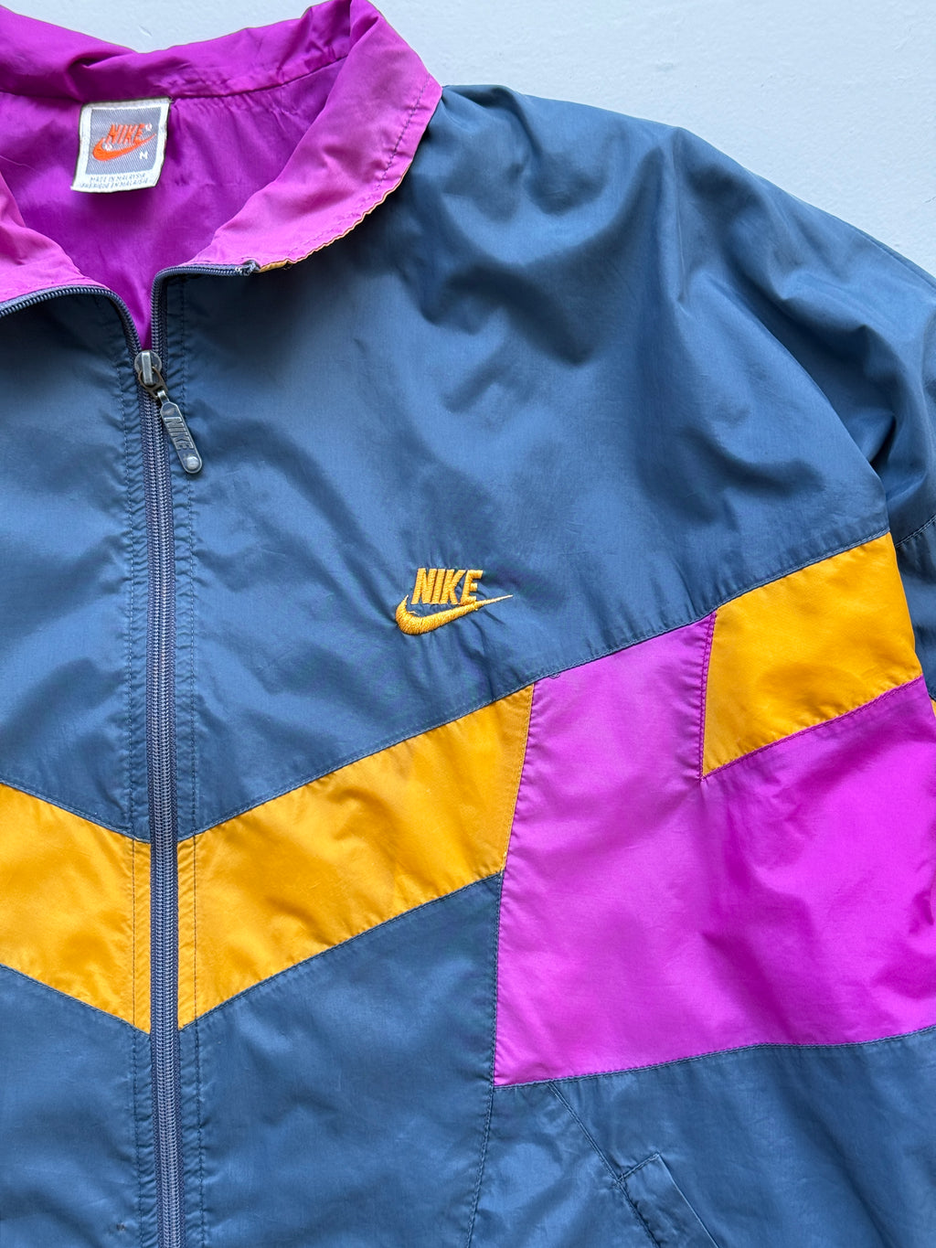Nike Colour Block Made in Malaysia 90's Vintage Track Jacket - Medium