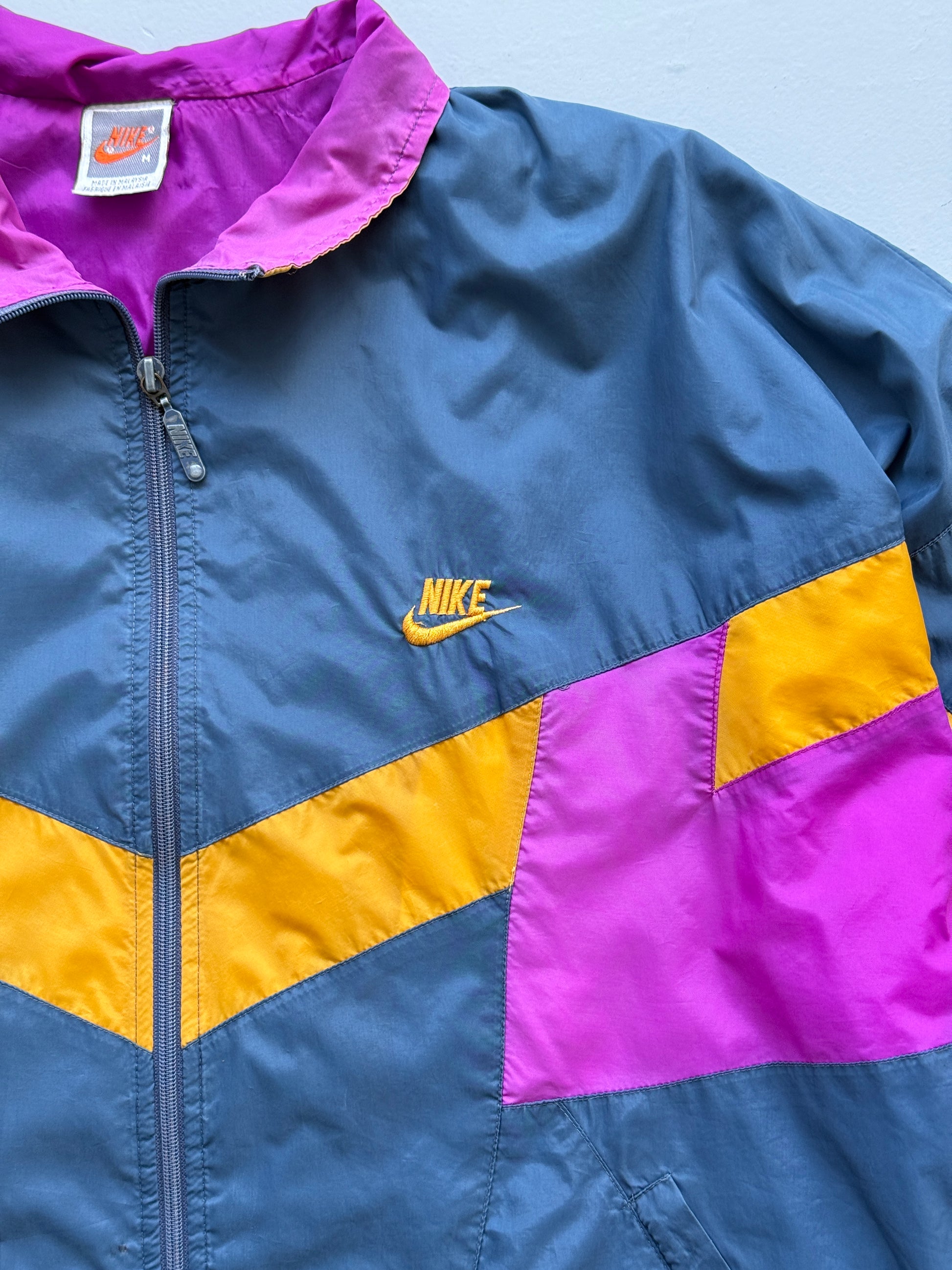 Nike Colour Block Made in Malaysia 90's Vintage Track Jacket - Medium