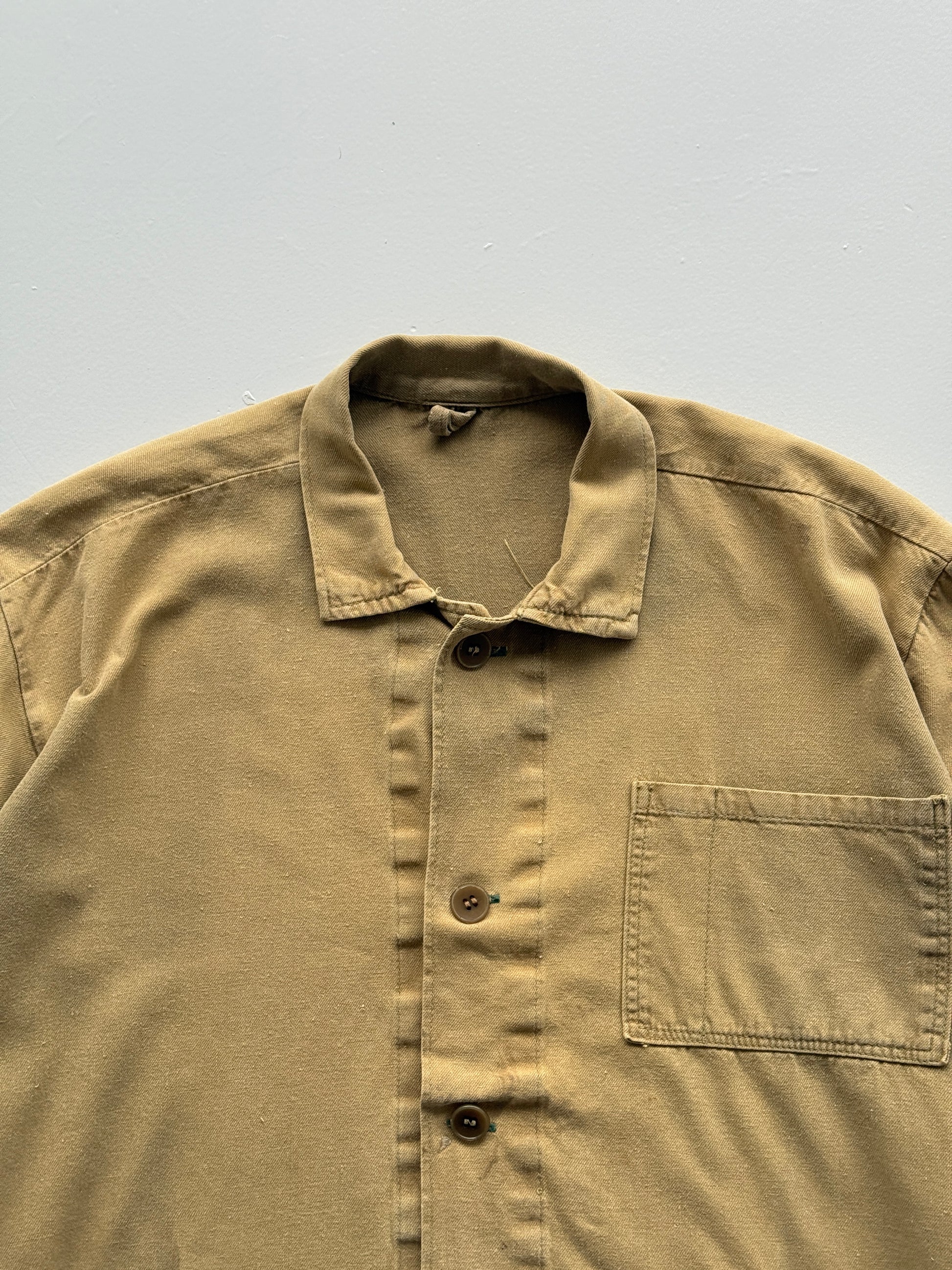 Beige French Chore Jacket 80's Vintage Workwear CH161 - Medium