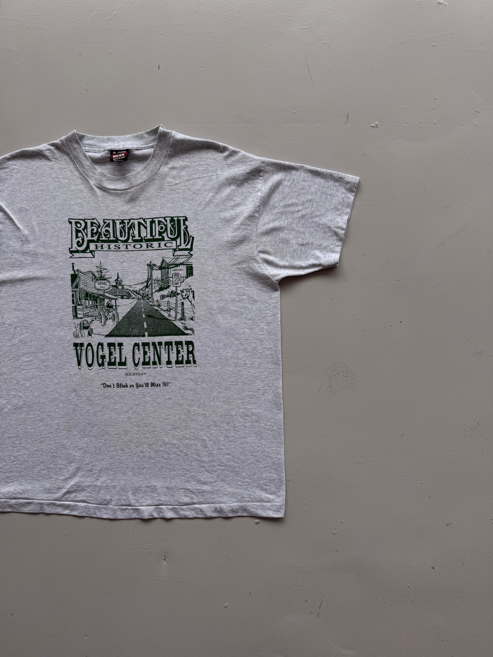 Grey Single Stitch 90's Vintage Historic Graphic Tourist T-Shirt - XL