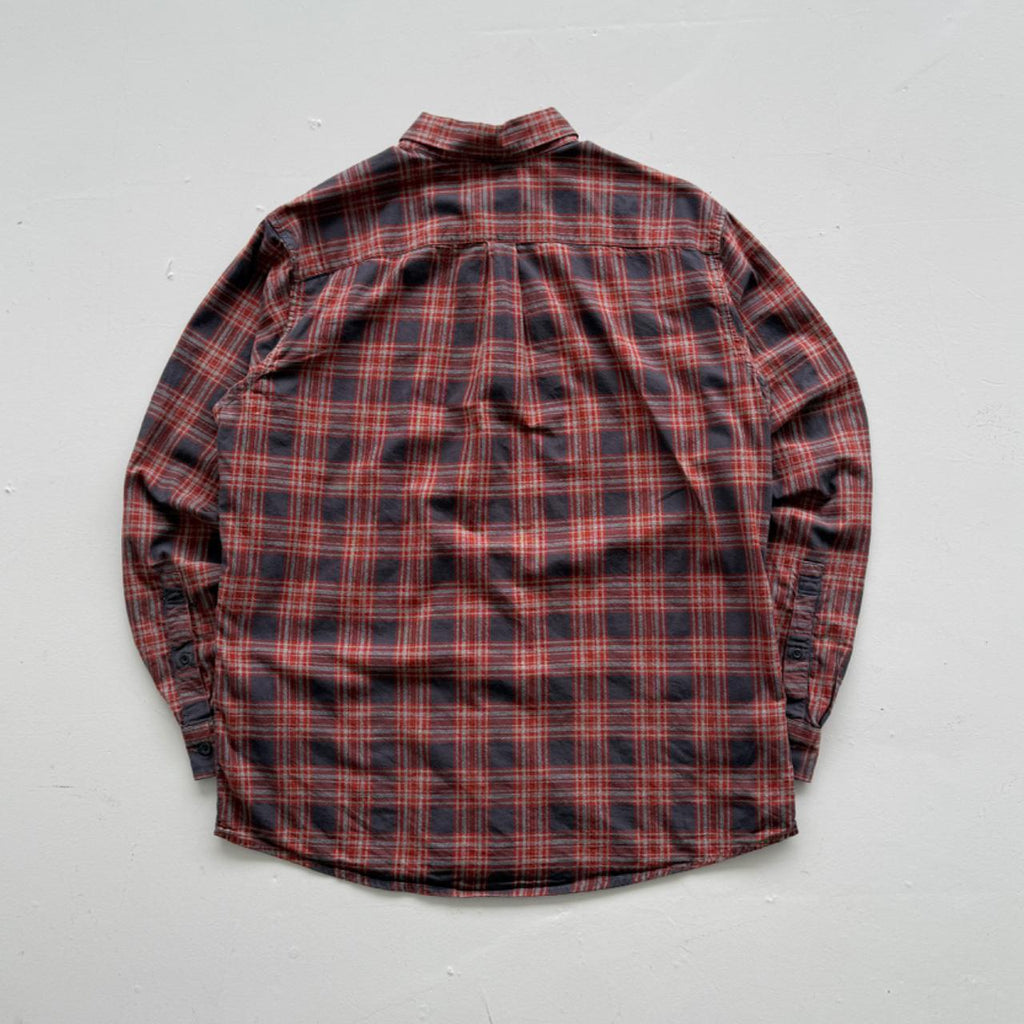 Red and Blue Checkered Eddie Bauer 90s Vintage Flannel Shirt - Large