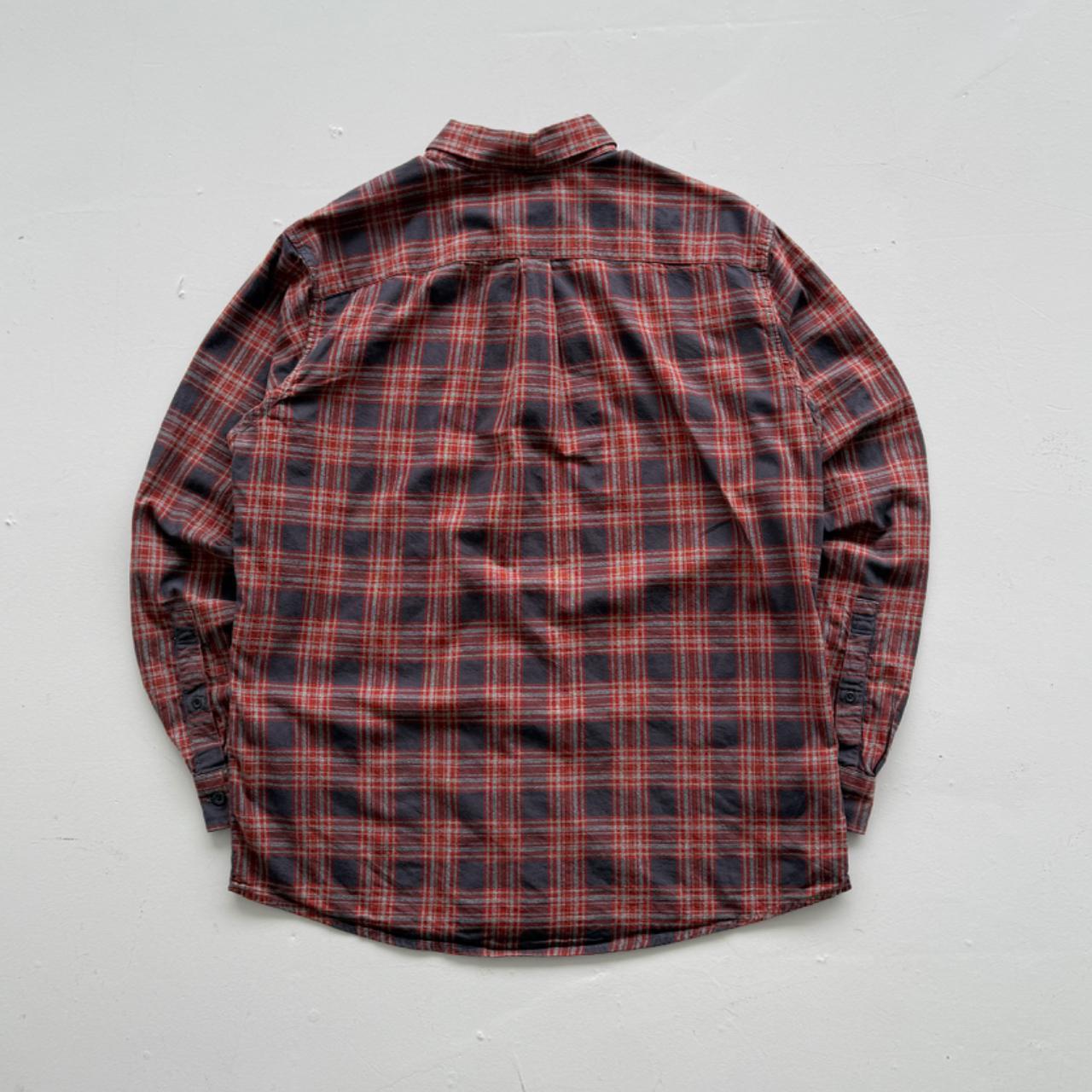 Red and Blue Checkered Eddie Bauer 90s Vintage Flannel Shirt - Large