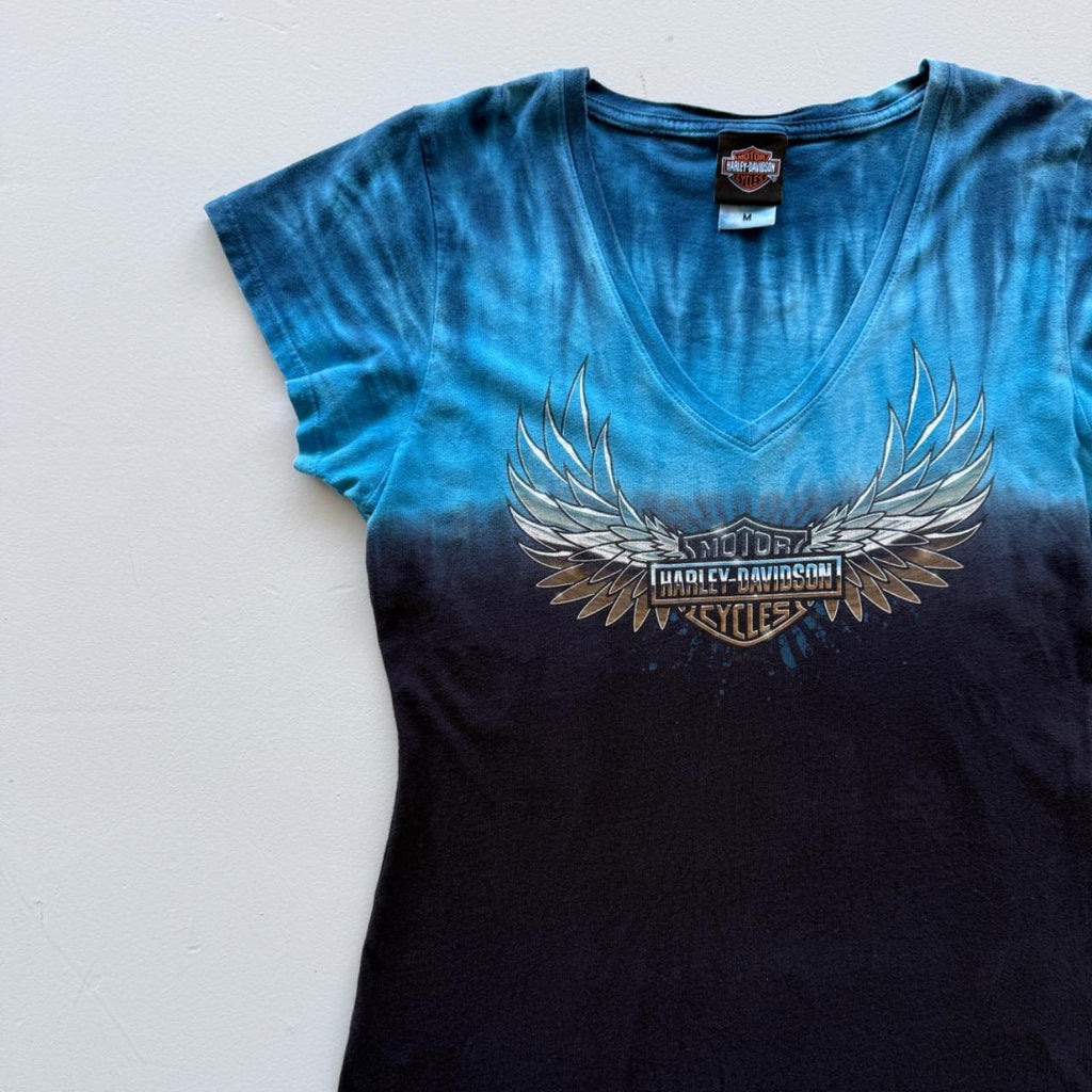 Harley Davidson 00's Y2K Tie-Die T-Shirt - Womens Medium