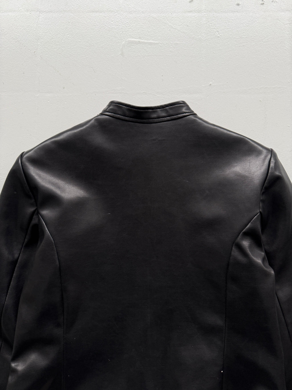 Black New Look 00's Vintage Leather Effect Jacket - UK 12