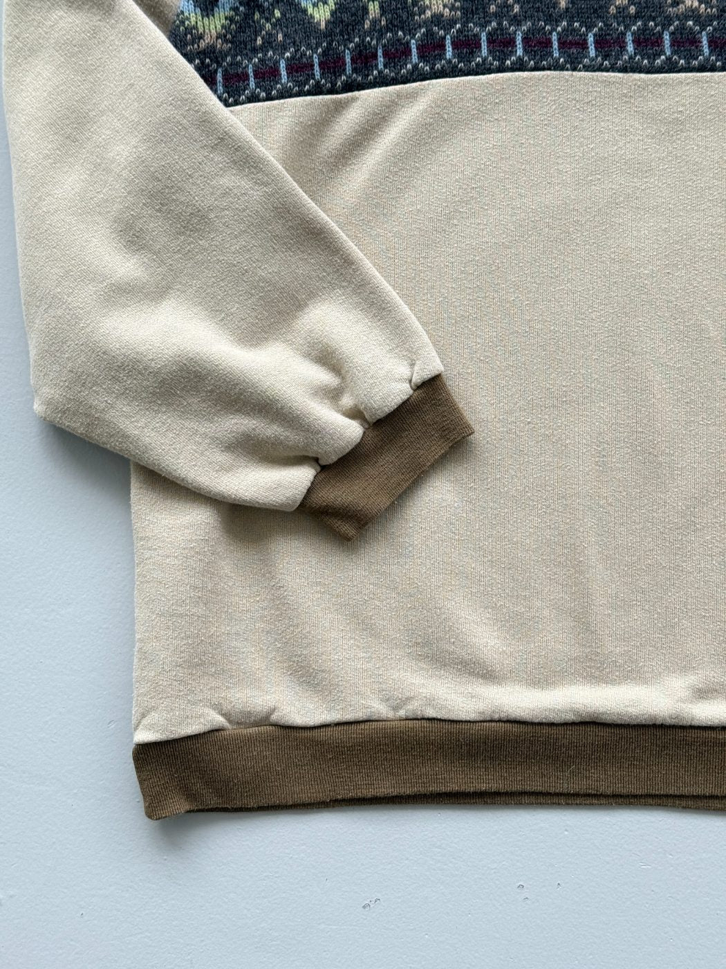 Nick Graphic Knit 80's Vintage Sweatshirt - Small/Cropped Medium