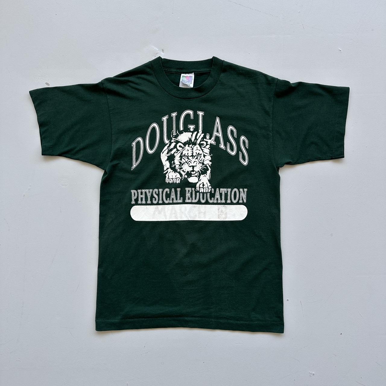 Douglas University Sports Dark Green 90s Vintage T-shirt - Small