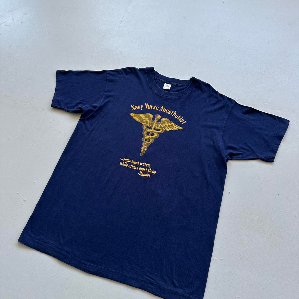 Navy Anesthetist Vintage 90's T-shirt - XL