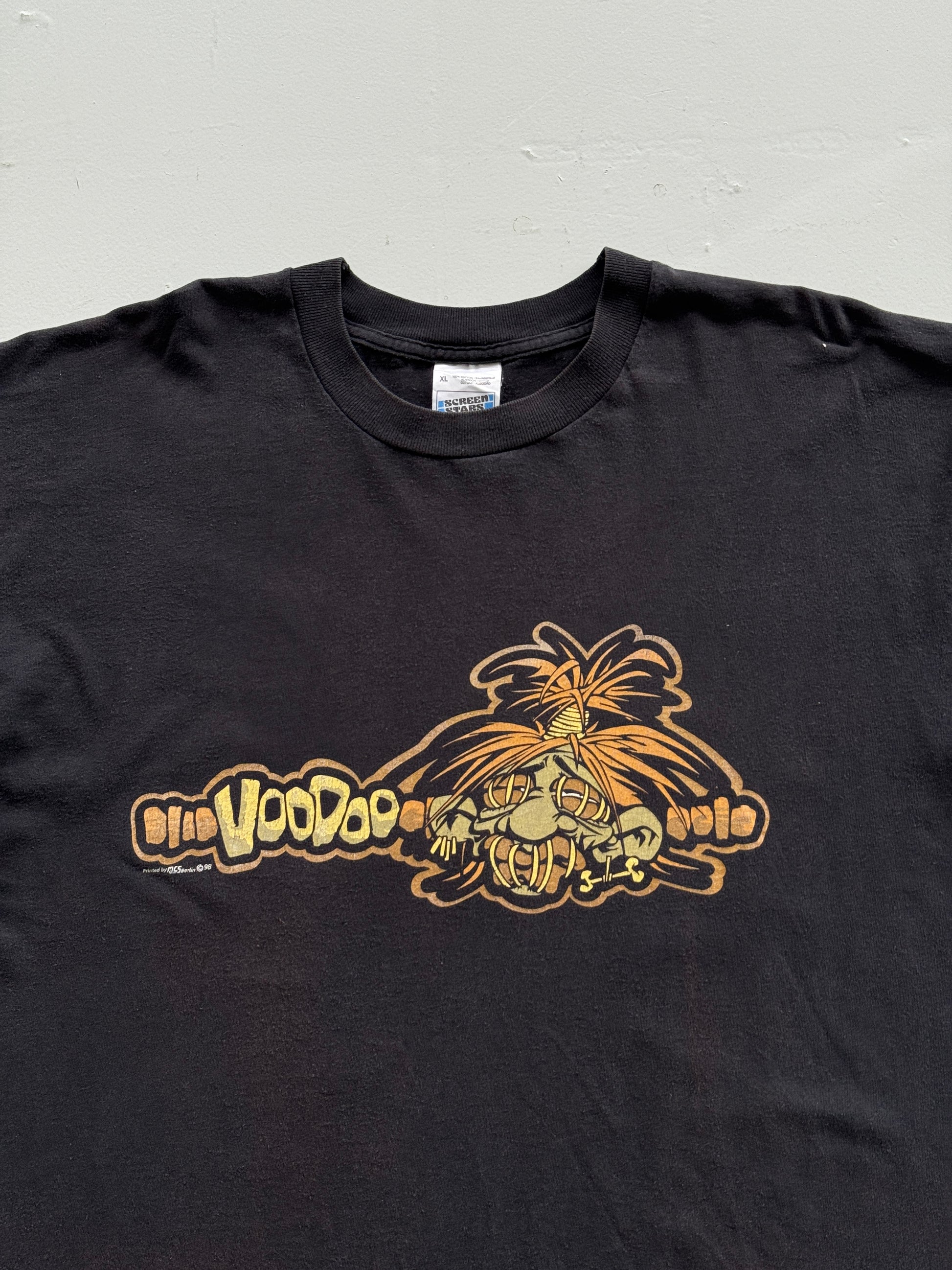 Black Voodoo 90's Vintage Tourist Graphic T-Shirt - XL