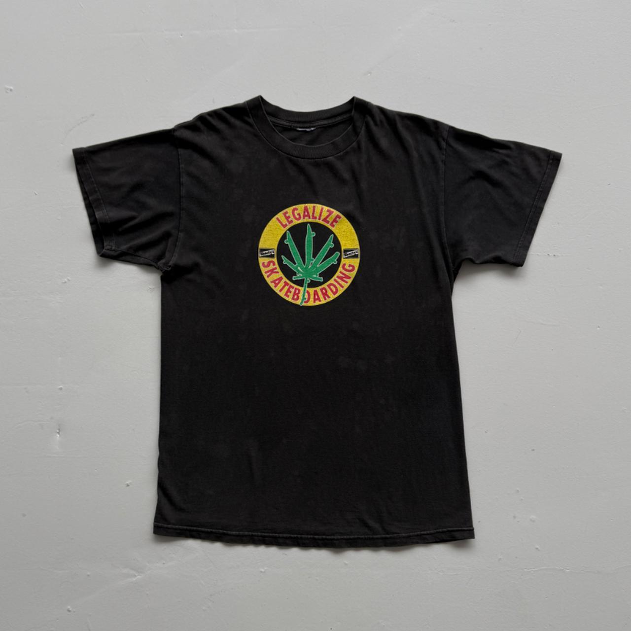 Black Shortys 'Legalise Skateboarding' 90s Vintage Graphic T-Shirt - Large