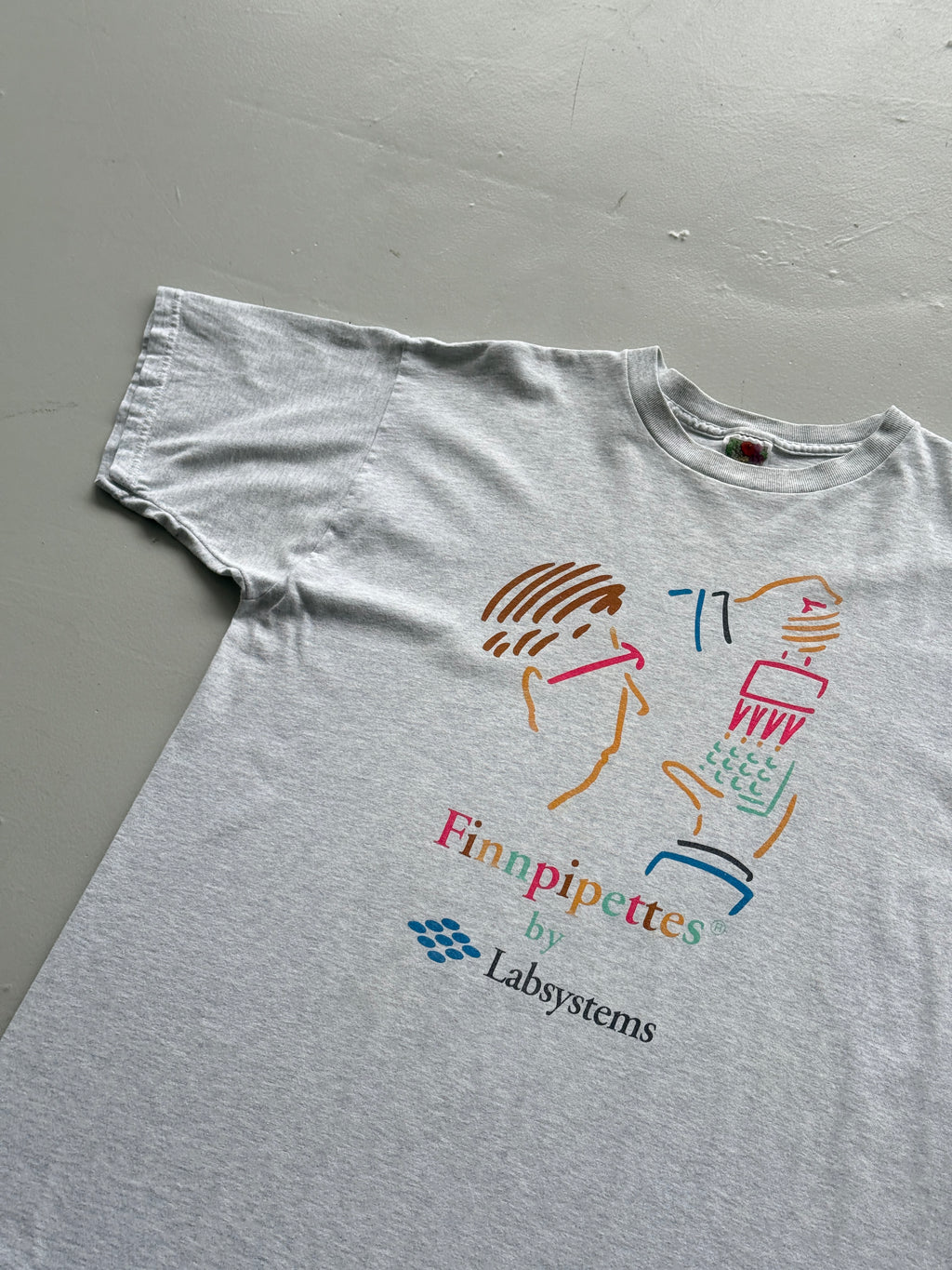 Grey Labsystems 00's Vintage Illustration Graphic T-Shirt - Large