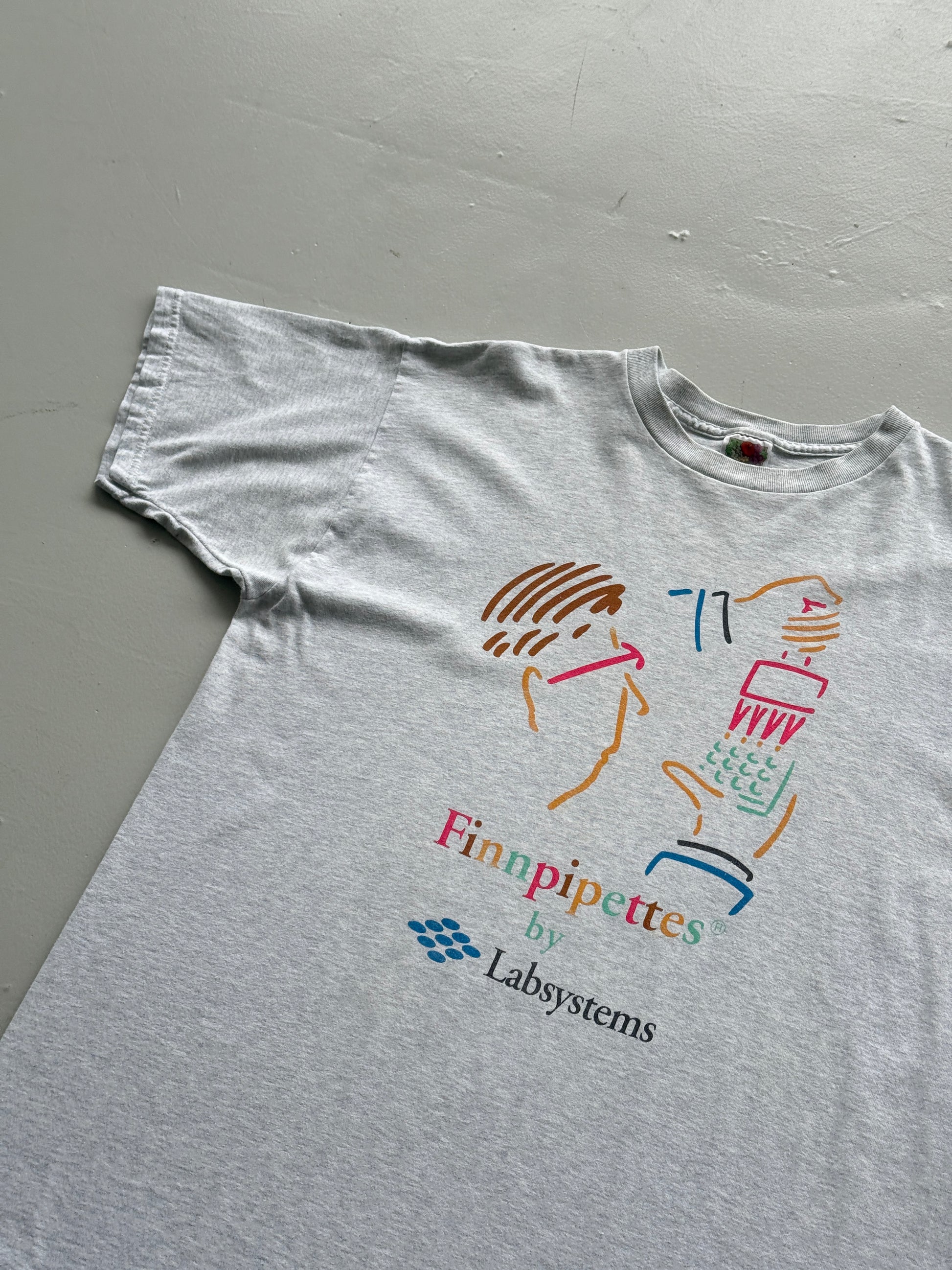 Grey Labsystems 00's Vintage Illustration Graphic T-Shirt - Large