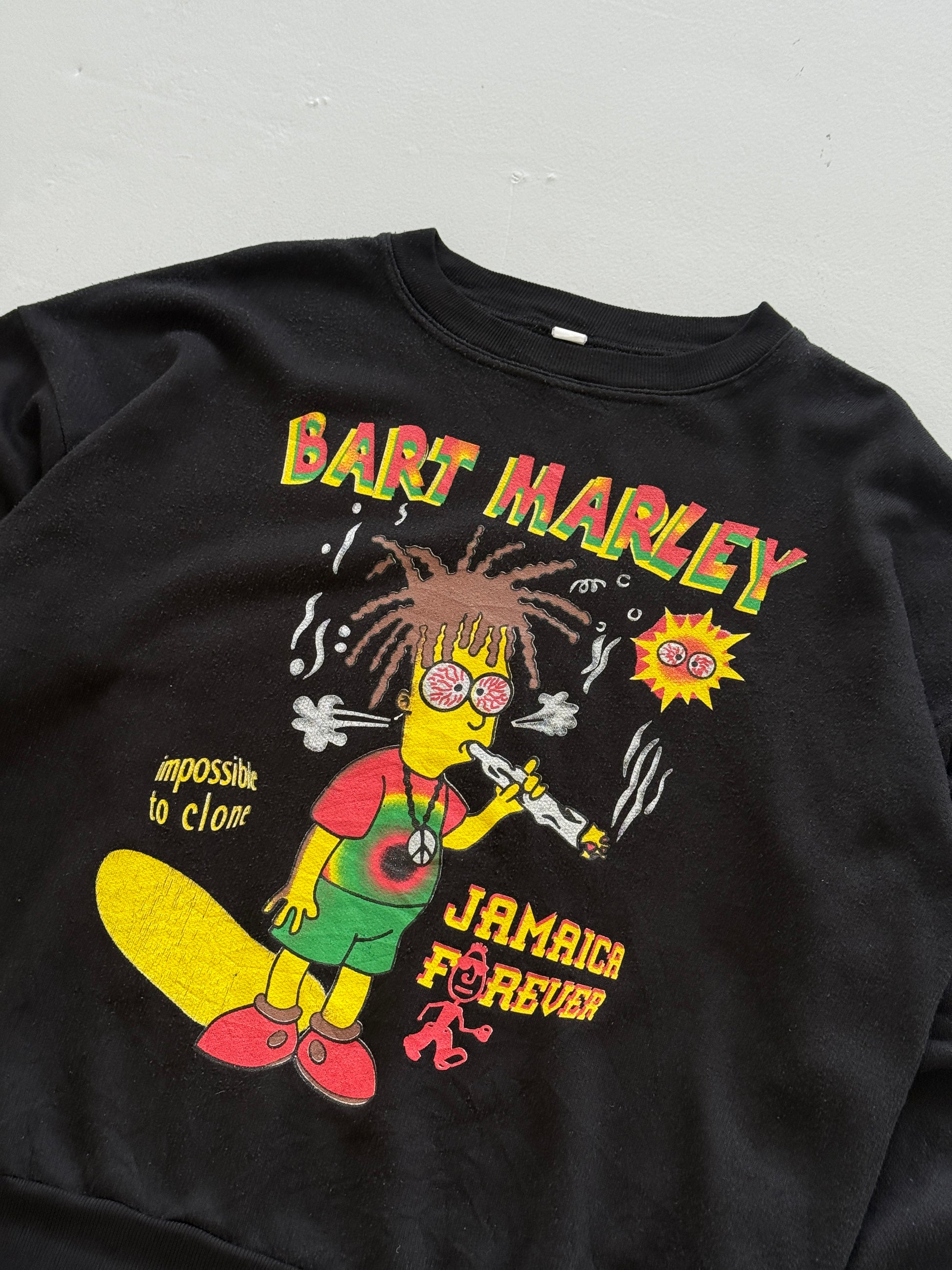 Bart Marley Simpsons Jamaica Forever 90's Vintage Graphic Sweatshirt - Large