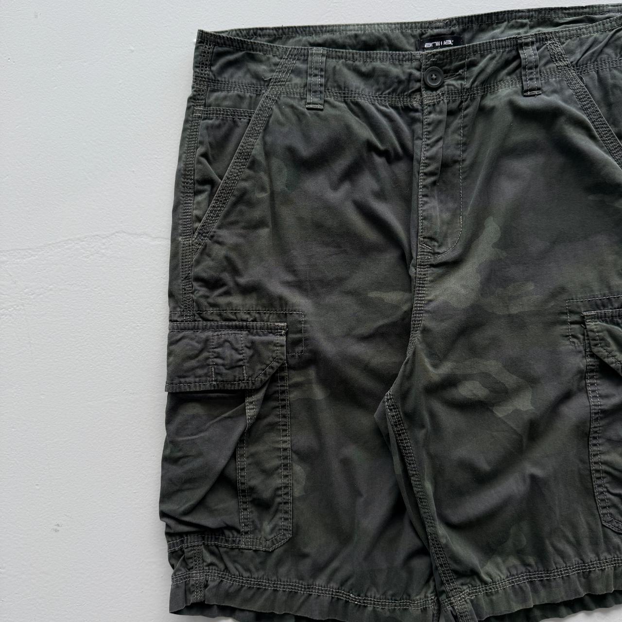 Dark Green Animal Surfwear Cotton 00’s Cargo Shorts - 32"