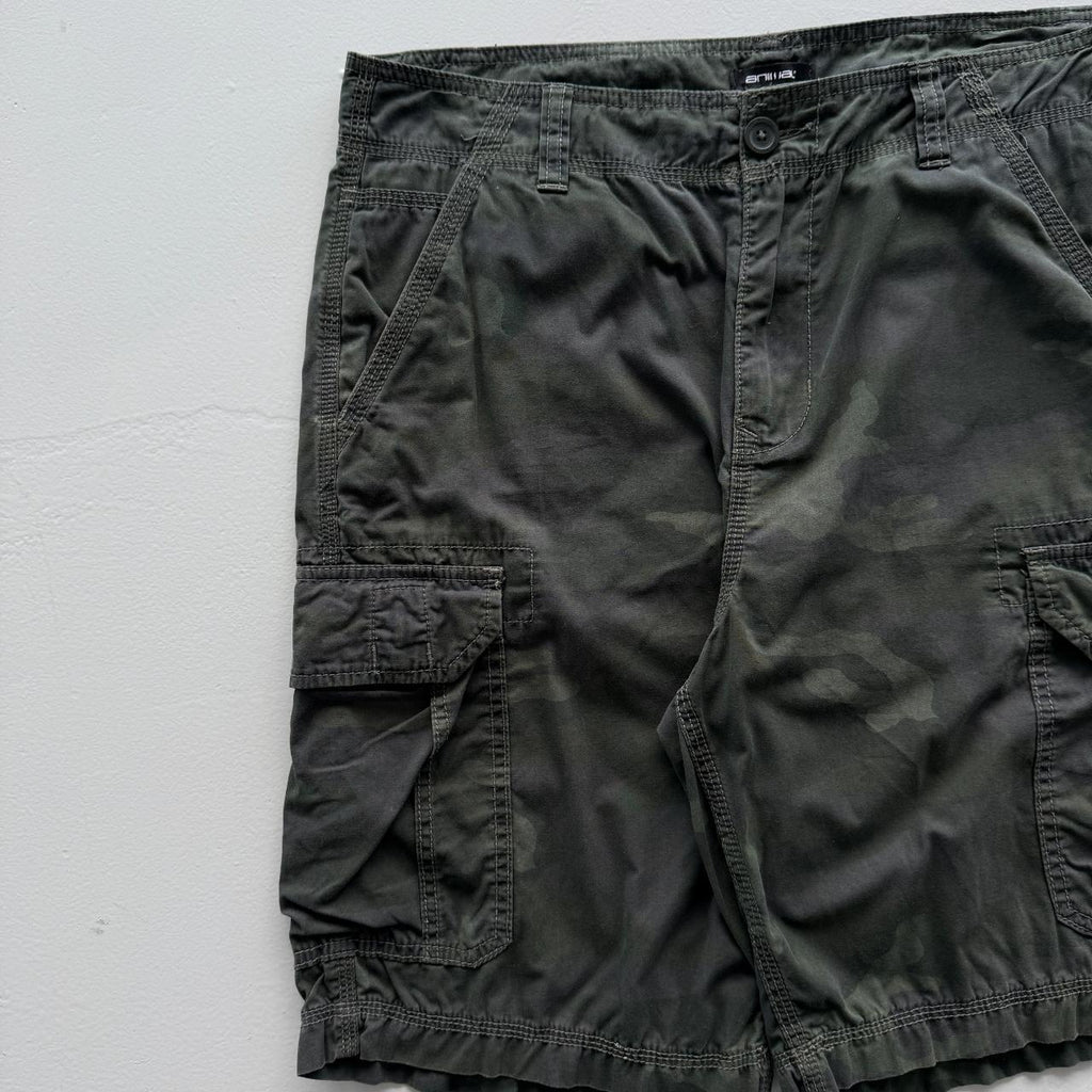 Dark Green Animal Surfwear Cotton 00’s Cargo Shorts - 32"