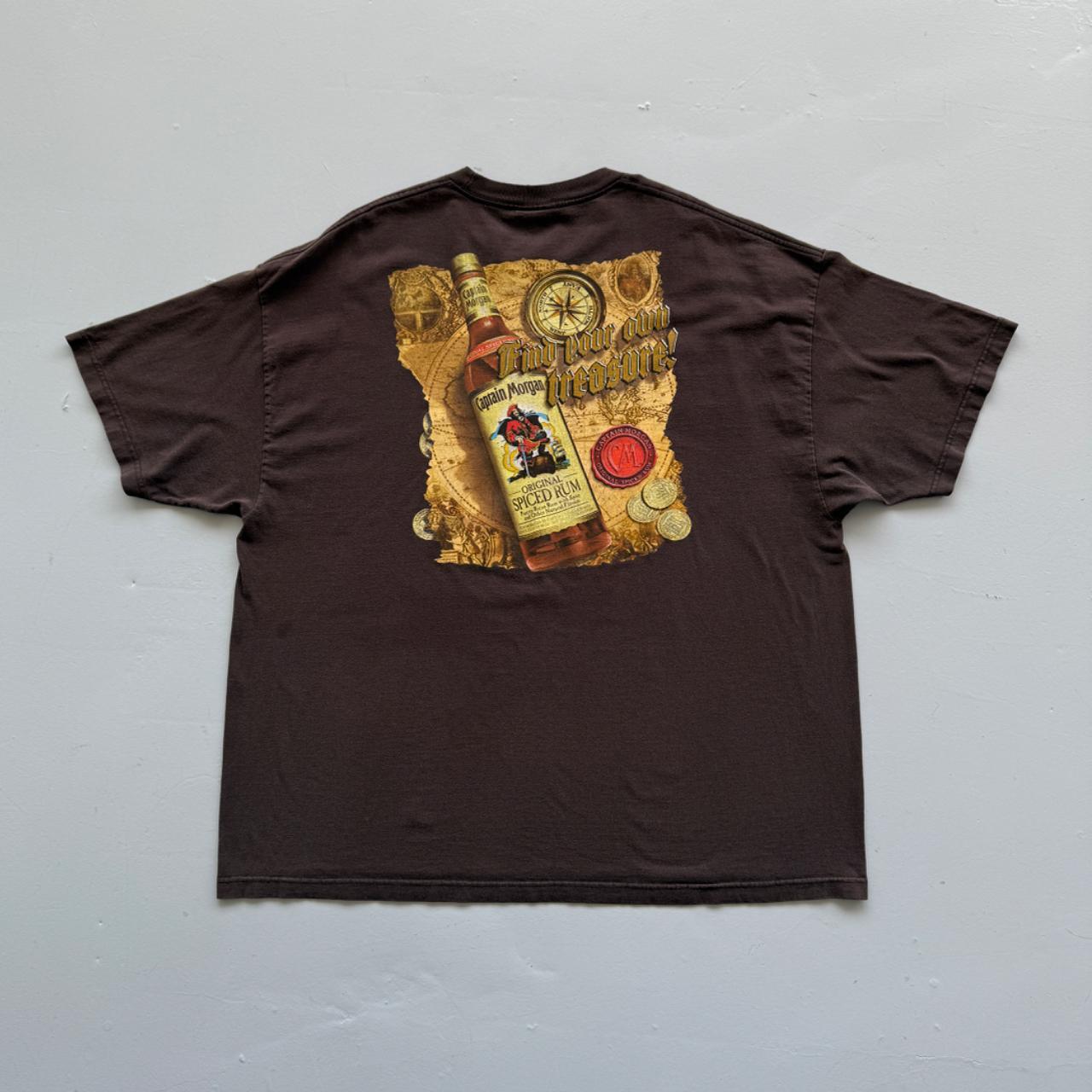 Brown Captain Morgan's Rum 90s Vintage Graphic T-Shirt - 3XL