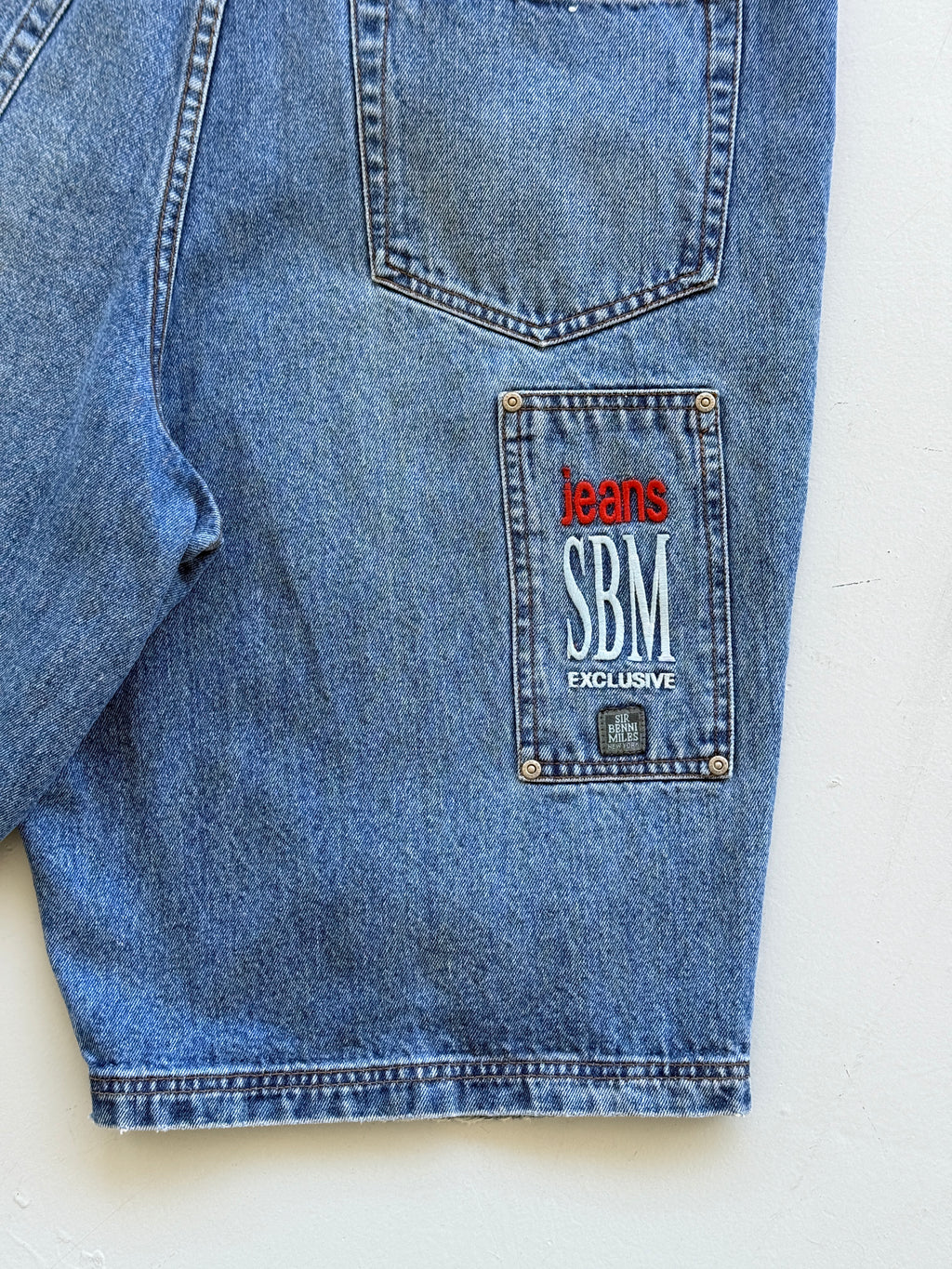 Blue Sir Benni Miles 90's Vintage Baggy Hip Hop Denim Shorts - W40 x L12.5