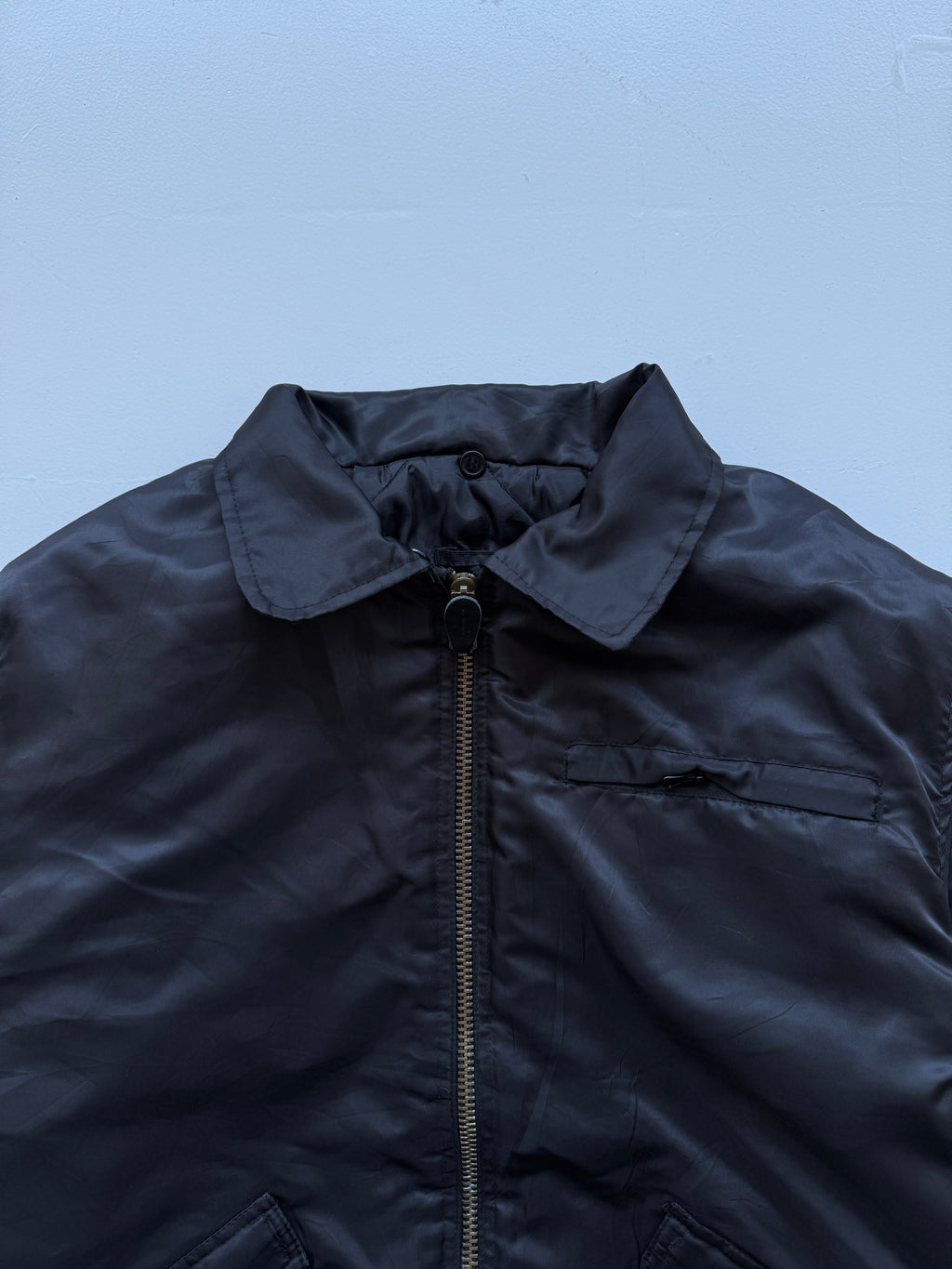 Black 90's Vintage Police Bomber Jacket - Large