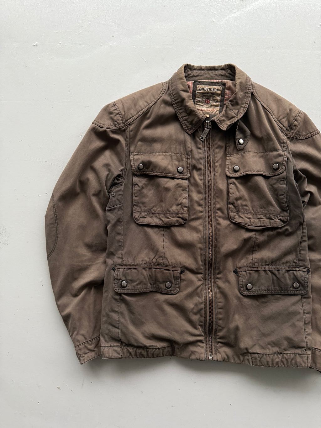 Brown Chevingon 90's Vintage Canvas Field Utility Jacket - UK 12