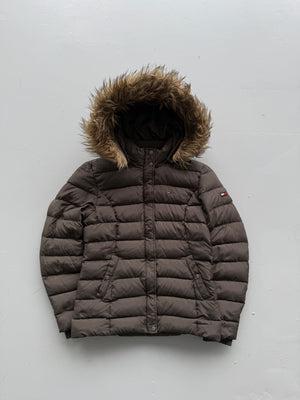 Brown Tommy Hilfiger 00's Vintage Y2K Insulated Puffer Jacket - Small