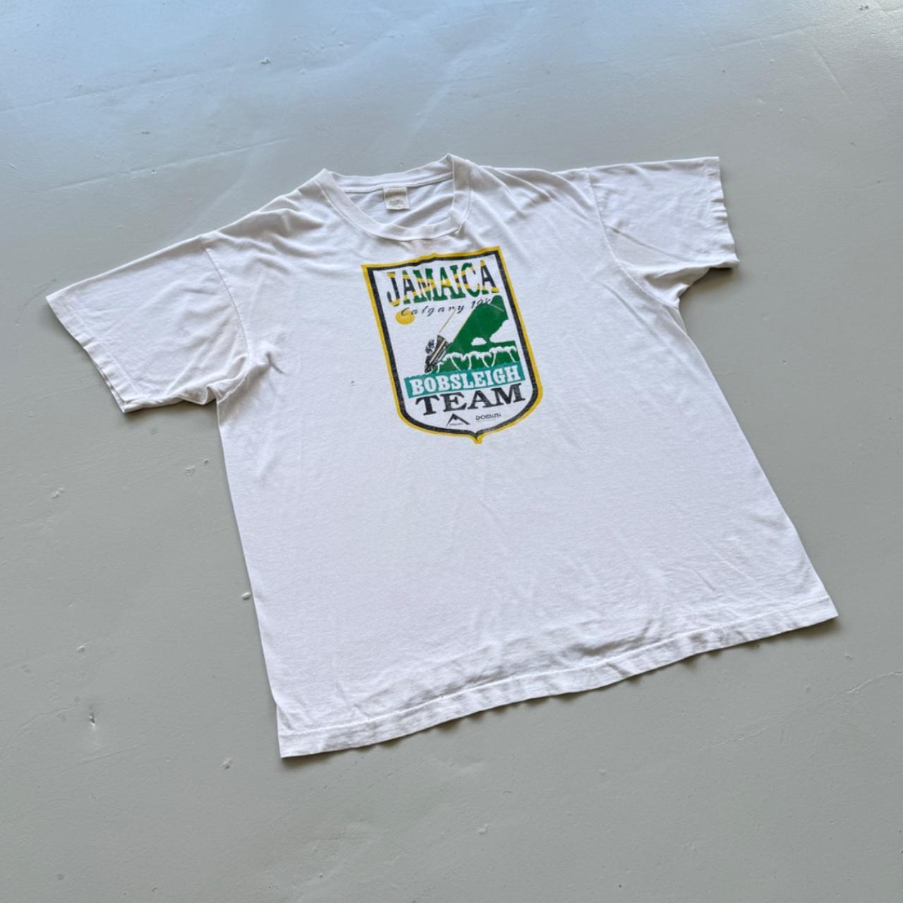 White Winter Olympics 80s Jamaican Bobsleigh Vintage T-shirt - XL