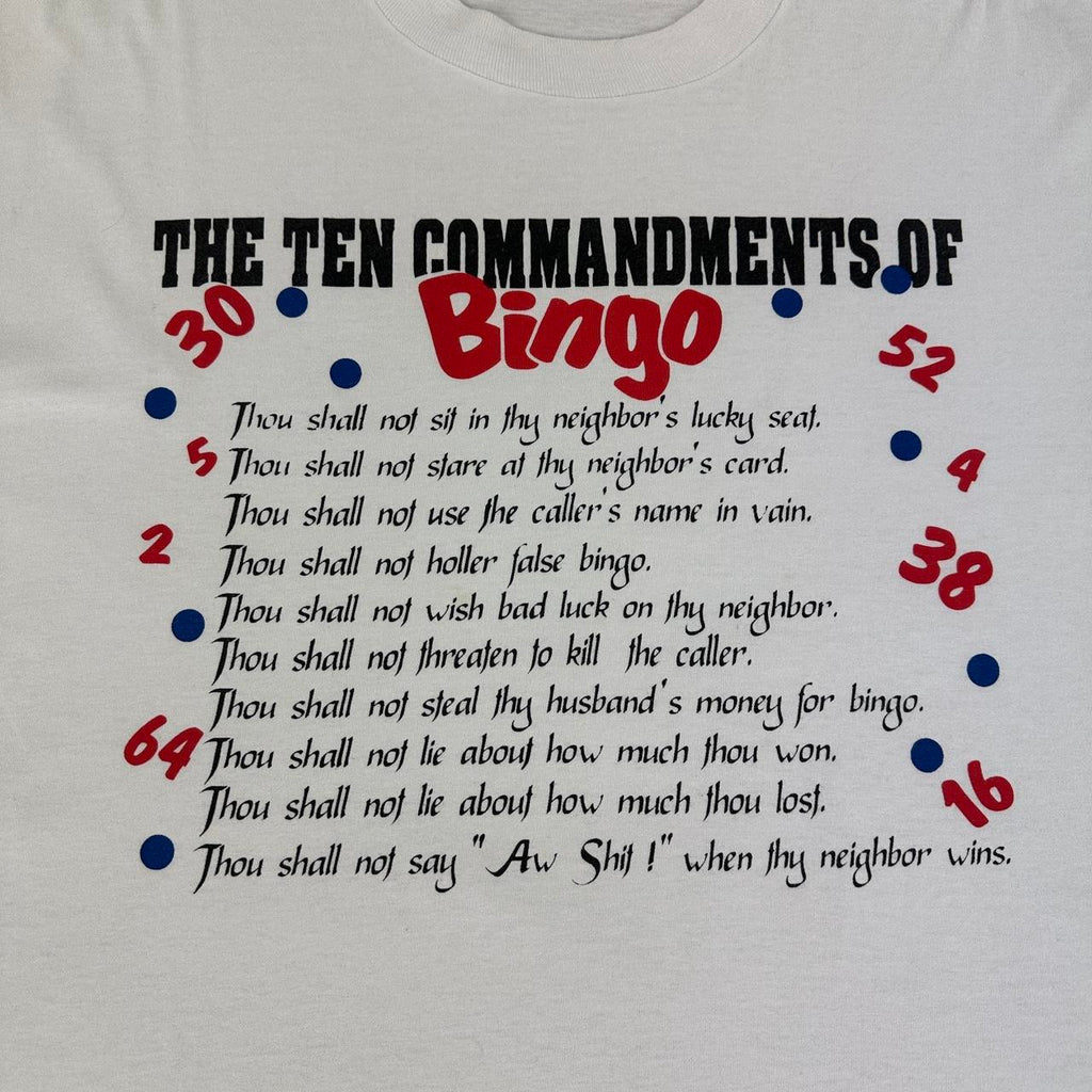Bingo Commandments Vintage T-shirt - XL