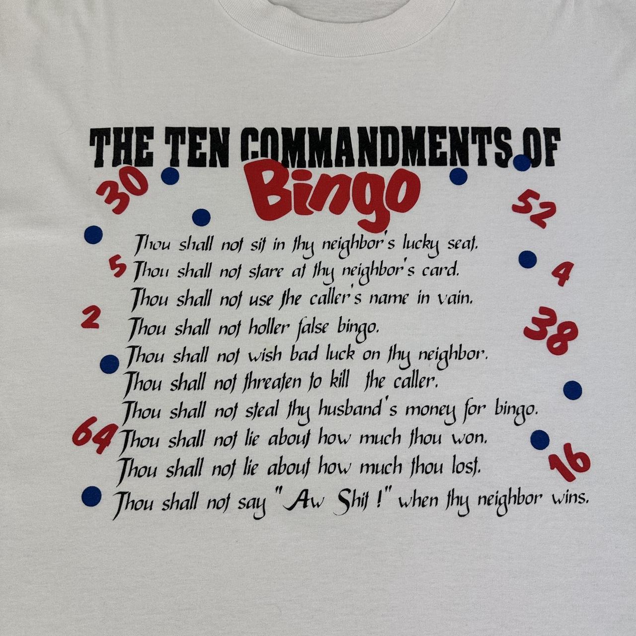 Bingo Commandments Vintage T-shirt - XL