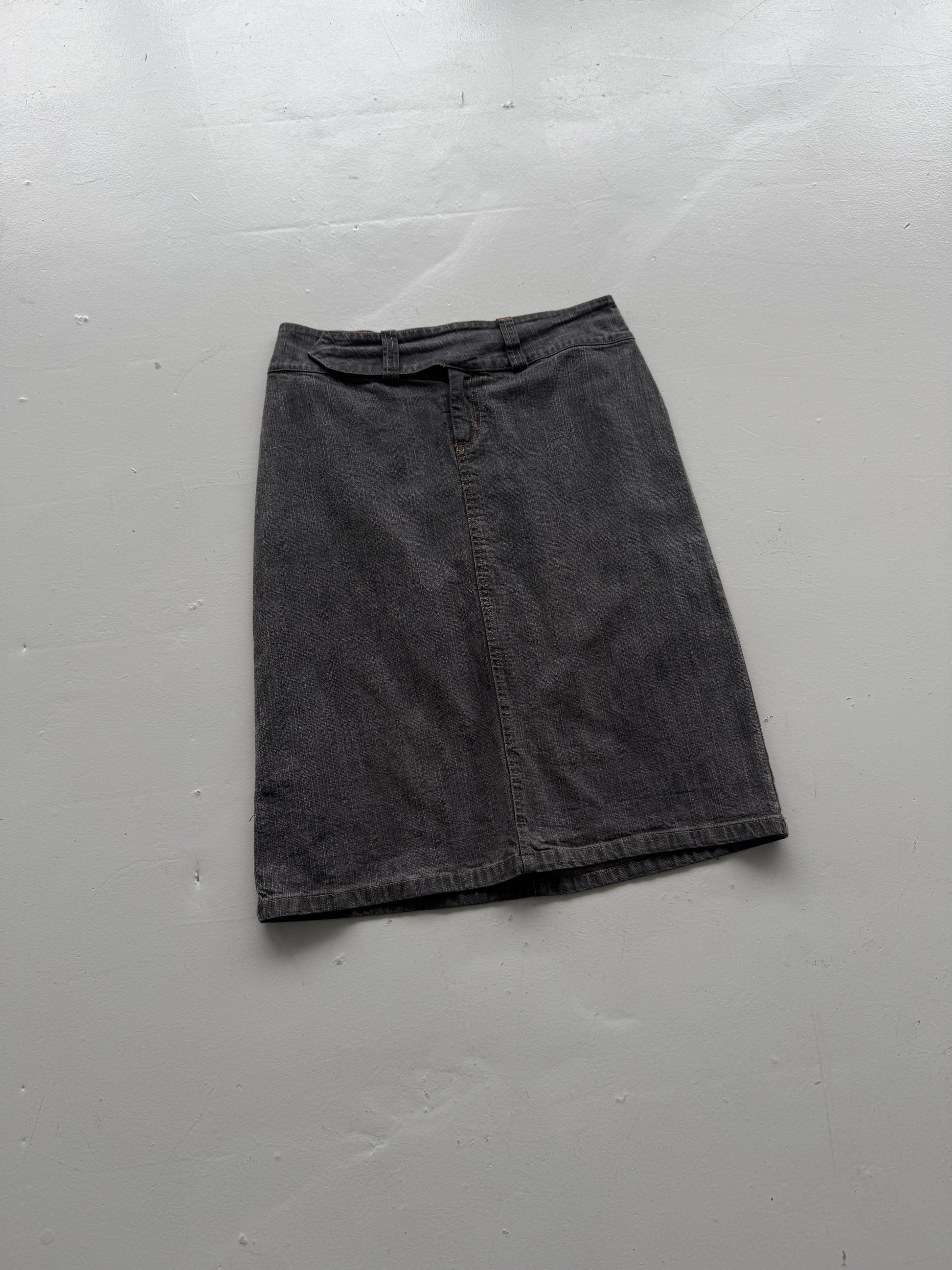 Grey Liberto 00's Vintage Y2K Midi Skirt - Large
