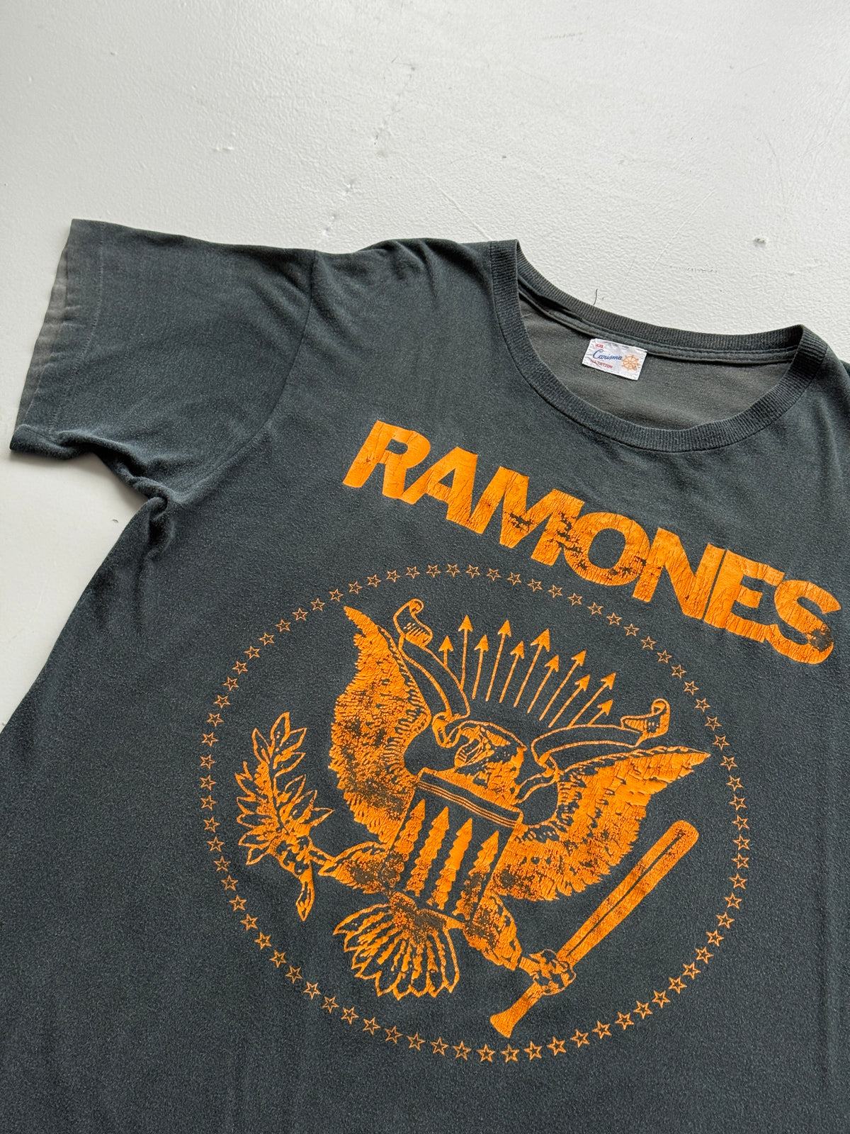 Black Ramones European Tour 80's Vintage Graphic T-Shirt - Large