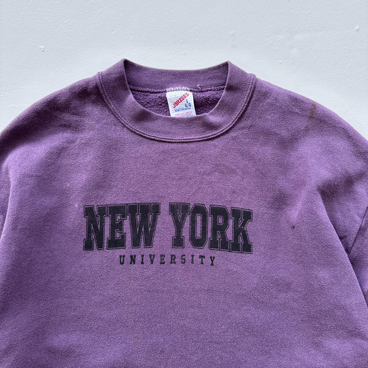 Purple New York University 90s Sweatshirt - Large