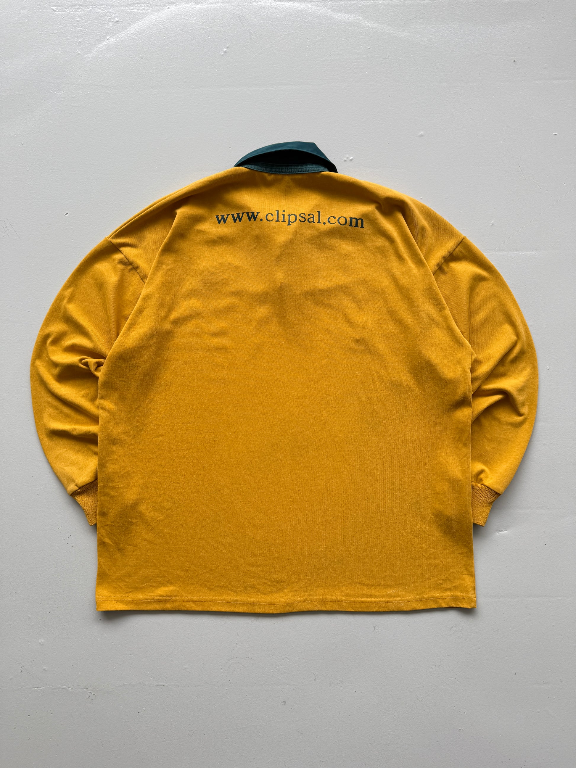 Yellow AFL Australia 90's Vintage Aussie Rules Football Long Sleeve Jersey - XL