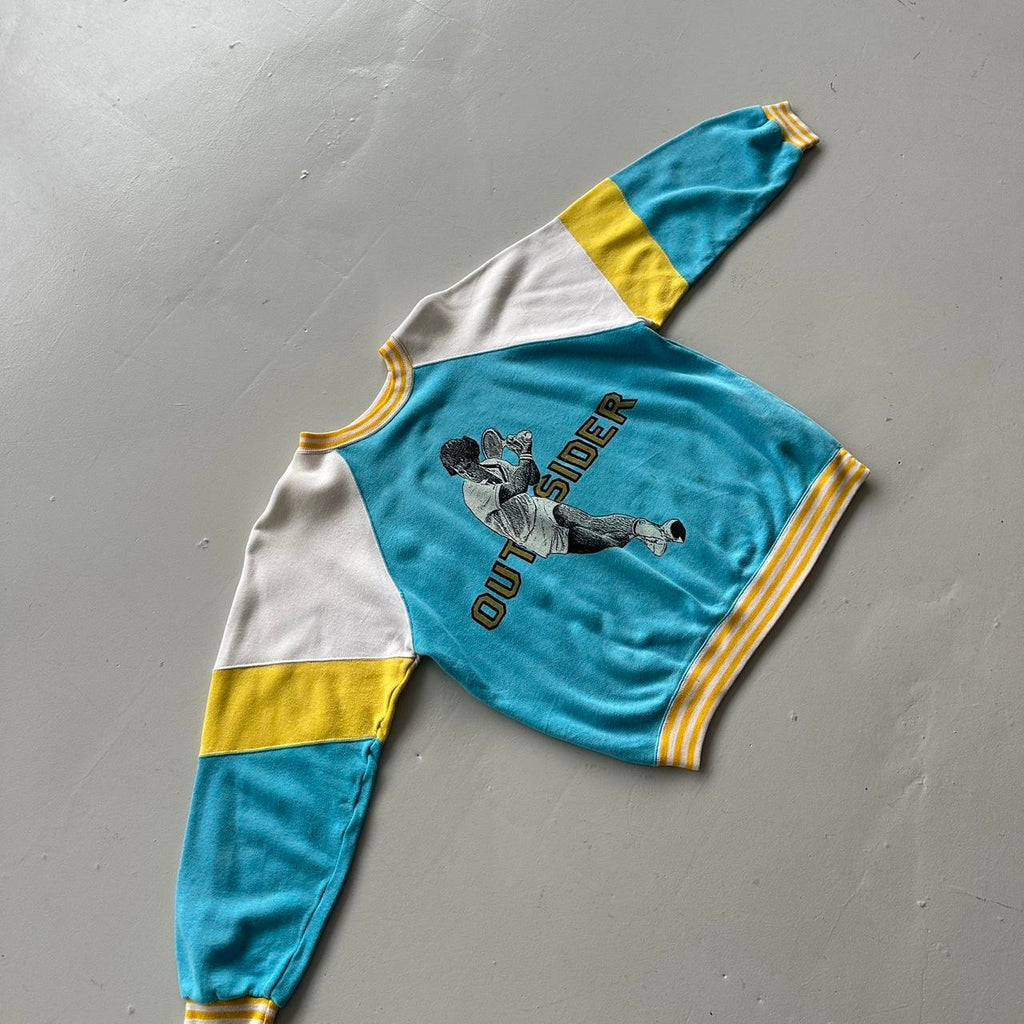 Blue Yellow Tennis 80’s Vintage Graphic Sweatshirt - Women’s 8/10