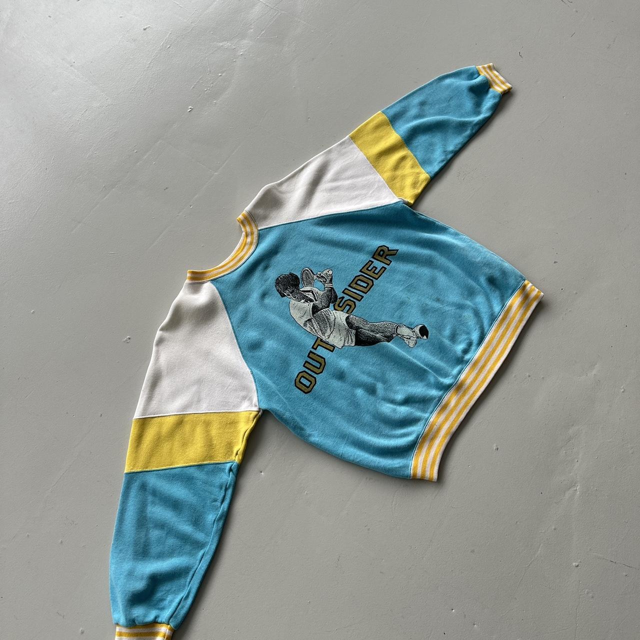 Blue Yellow Tennis 80’s Vintage Graphic Sweatshirt - Women’s 8/10