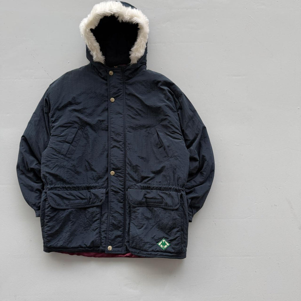 Navy Kappa 90's Heavy Down Parka Jacket - Large