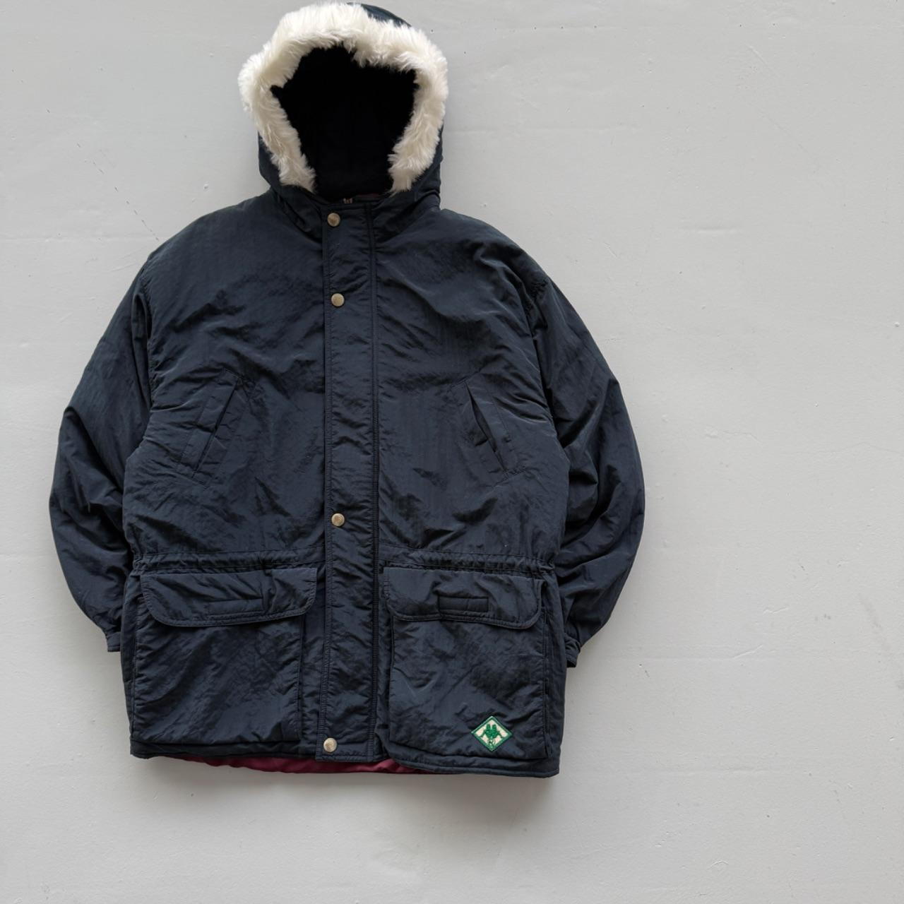 Navy Kappa 90's Heavy Down Parka Jacket - Large