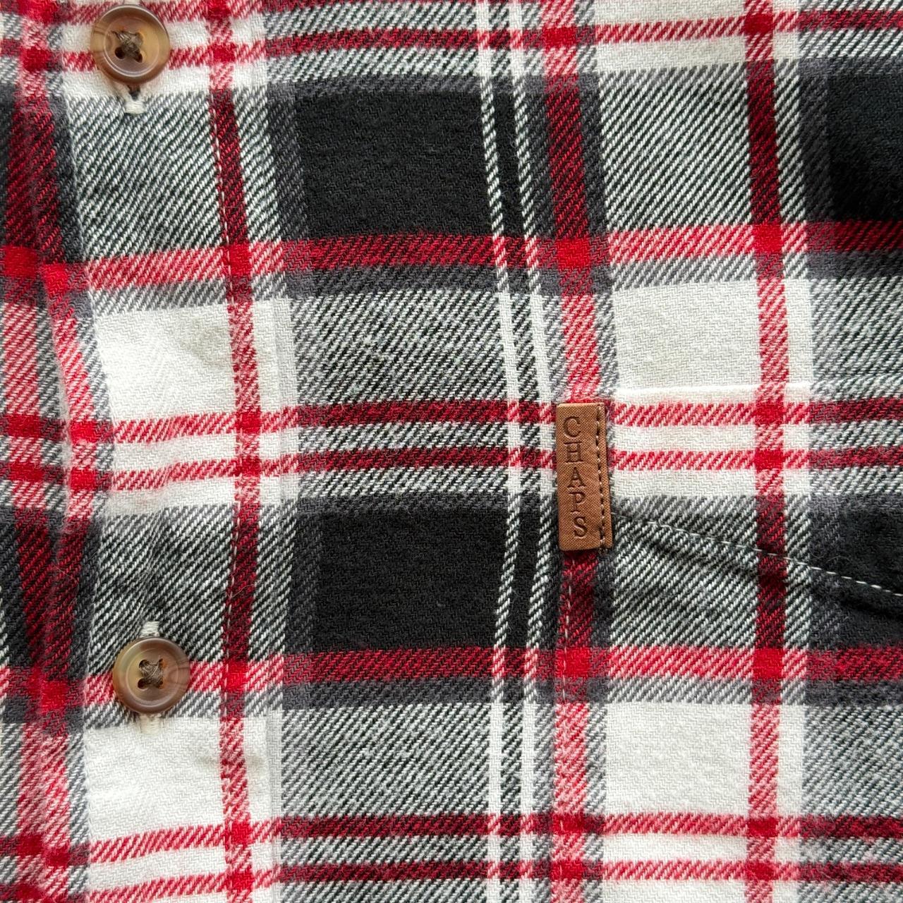 Red and Black Checkered Chaps 90s Vintage Long Sleeve Shirt - Large