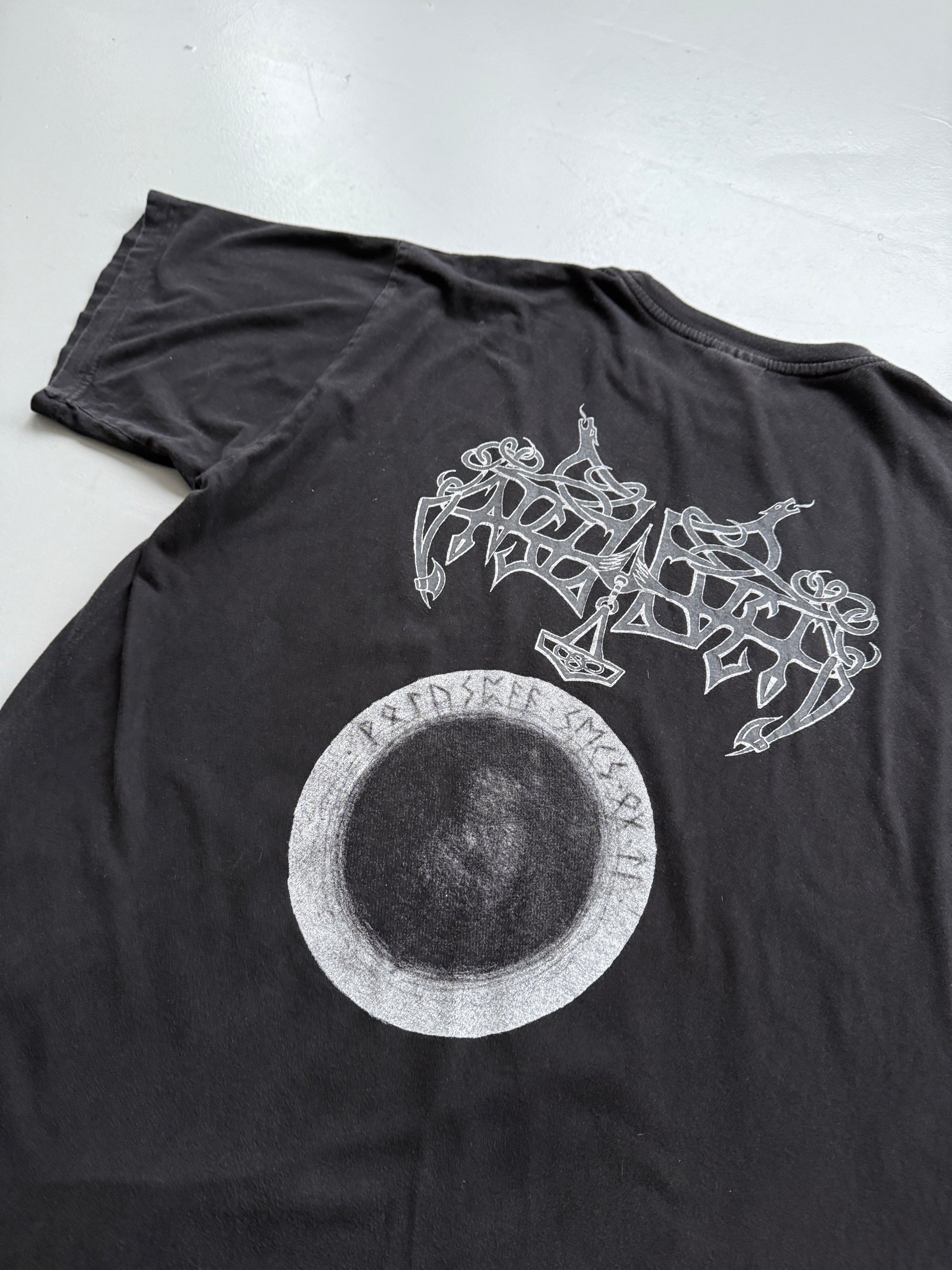 Black Enslaved 2003 Below the Lights Euro Boot Vintage Graphic T-Shirt - Large