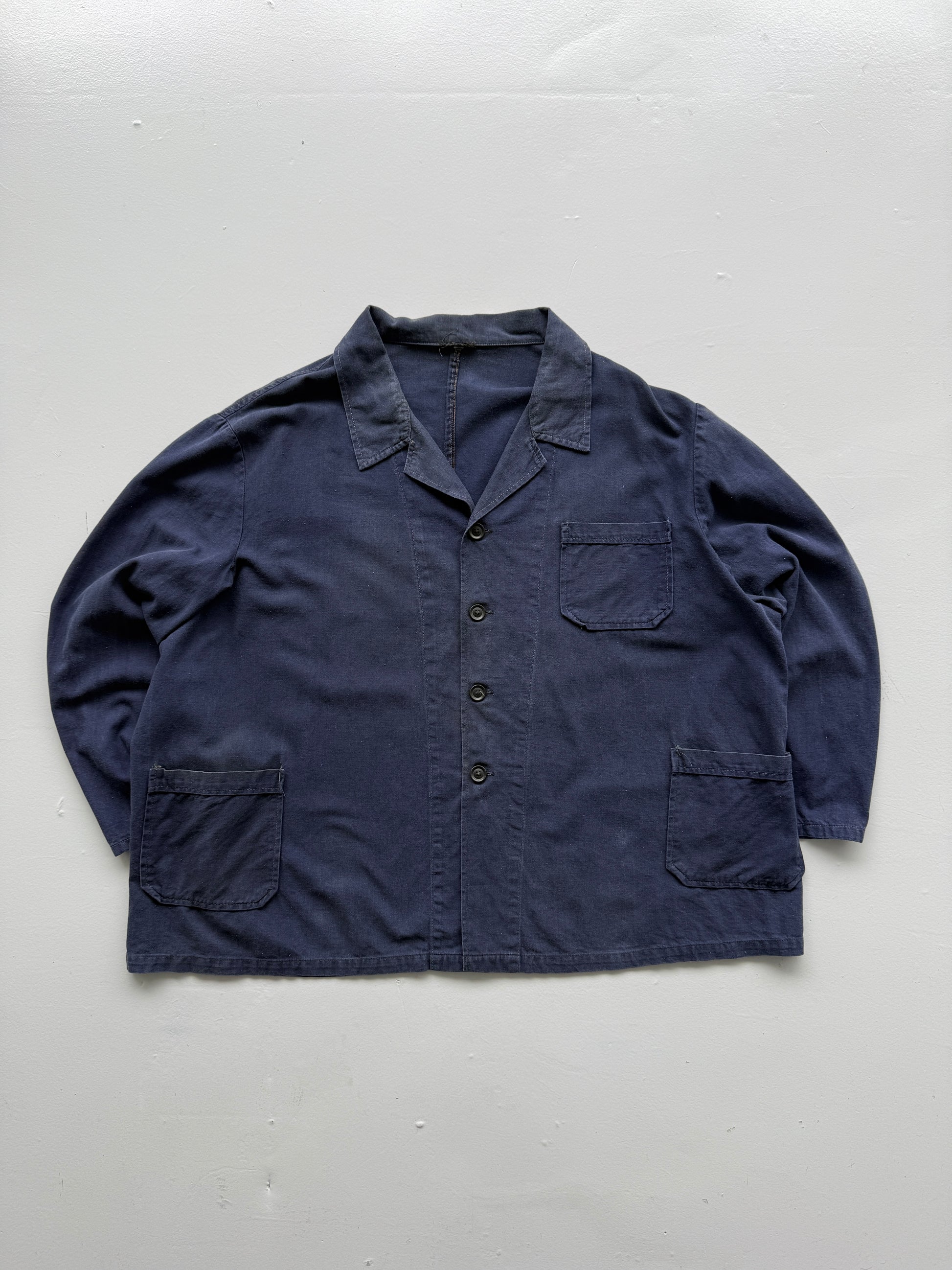 Navy Blue French Chore Jacket 80's Vintage Workwear CH166 - XXL