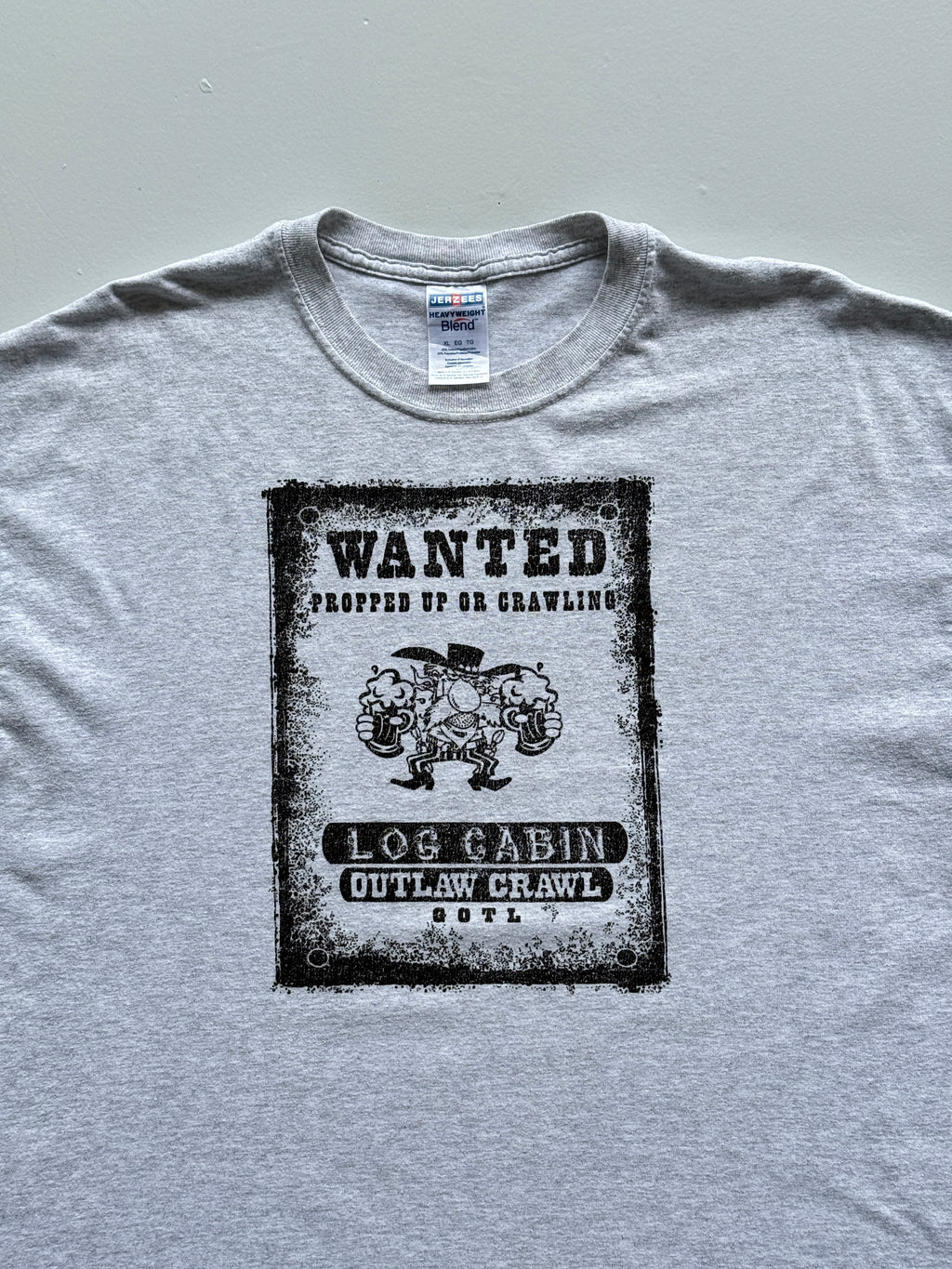 Grey Wanted Western 00's Vintage Graphic T-Shirt - XL