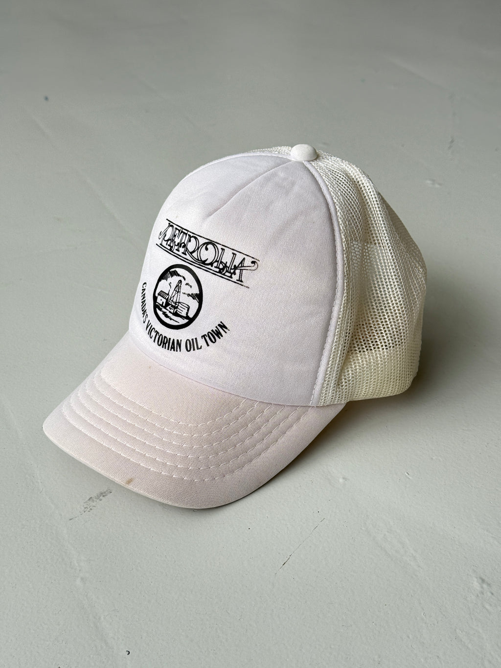 White Petoria Canada Tourist Vintage Foam and Mesh SnapBack Trucker Cap