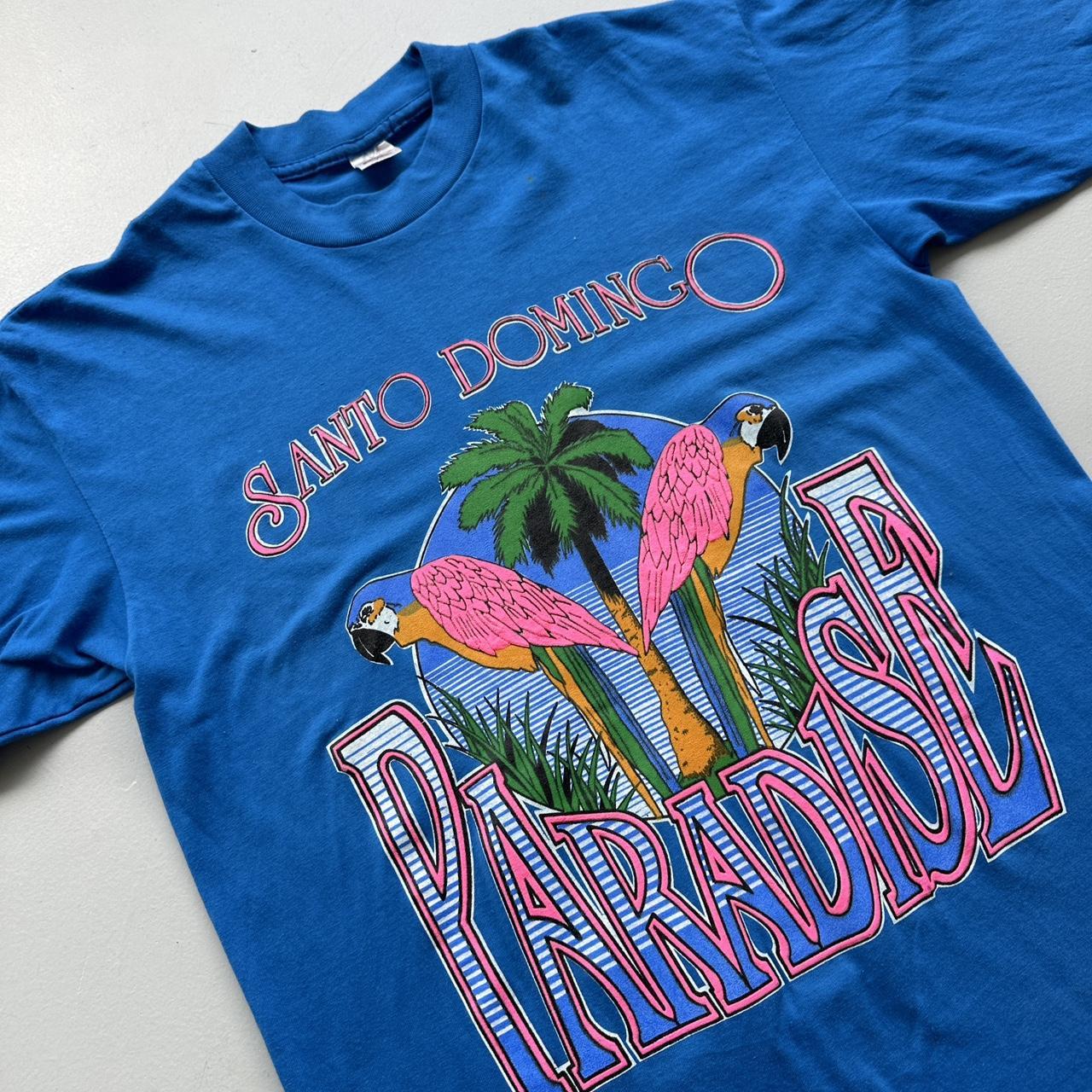 Blue Santa Domingo Paradise 90s Vintage T-shirt - Medium