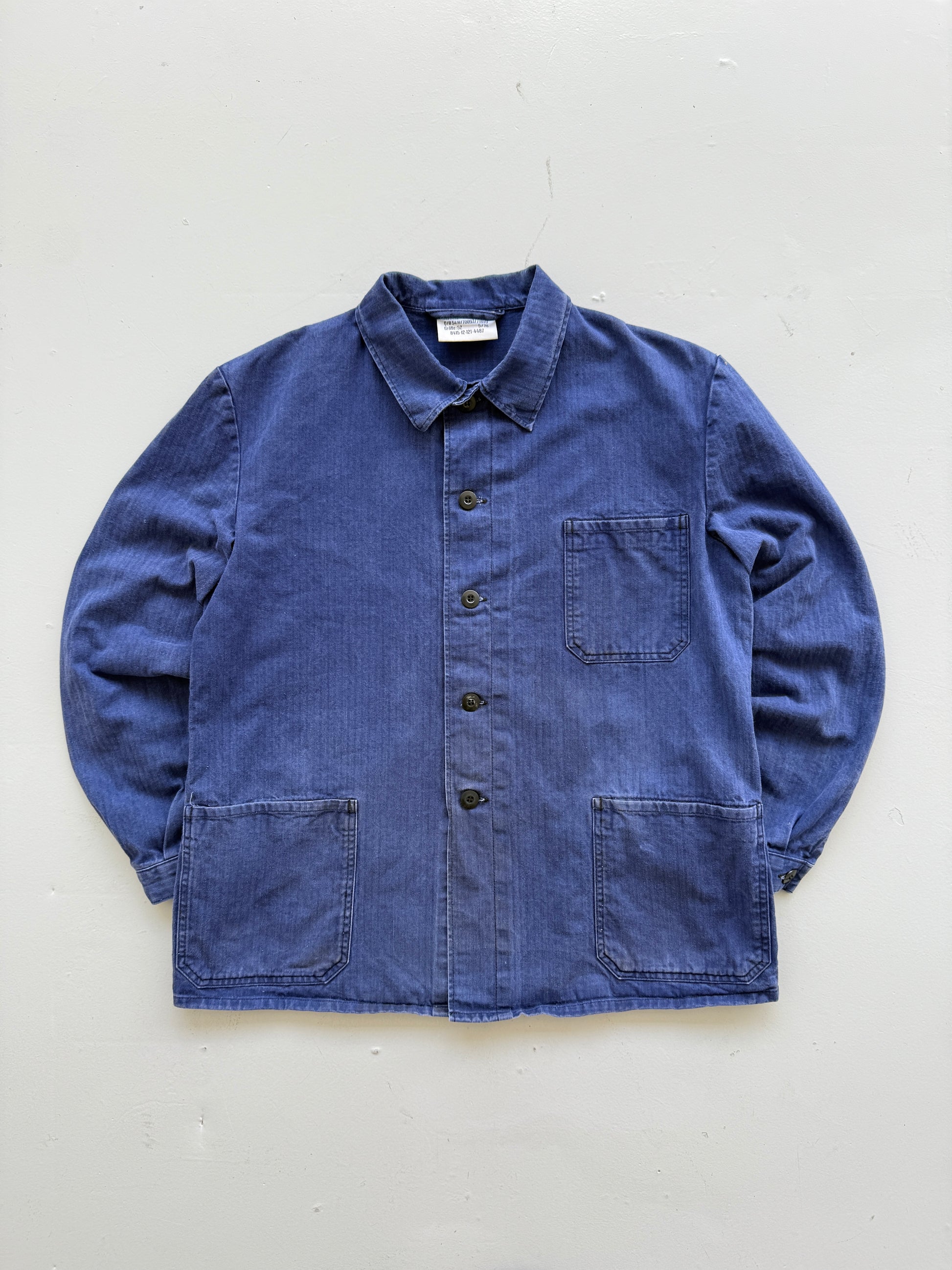 Blue Herringbone Vintage Workwear Chore Jacket CH365 - Medium