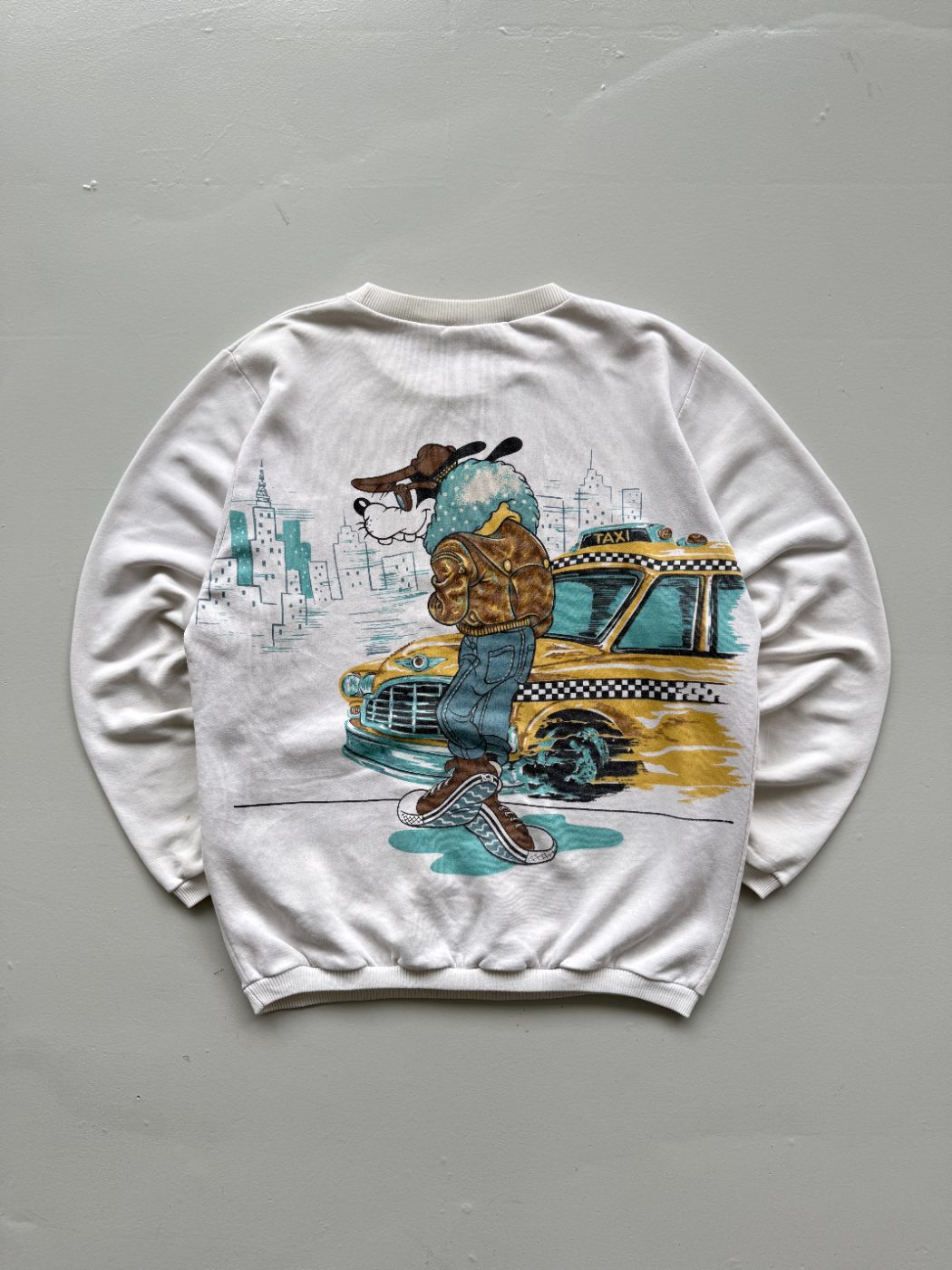 Disney Goofy Taxi Driver 90's Vintage Sweatshirt - Medium