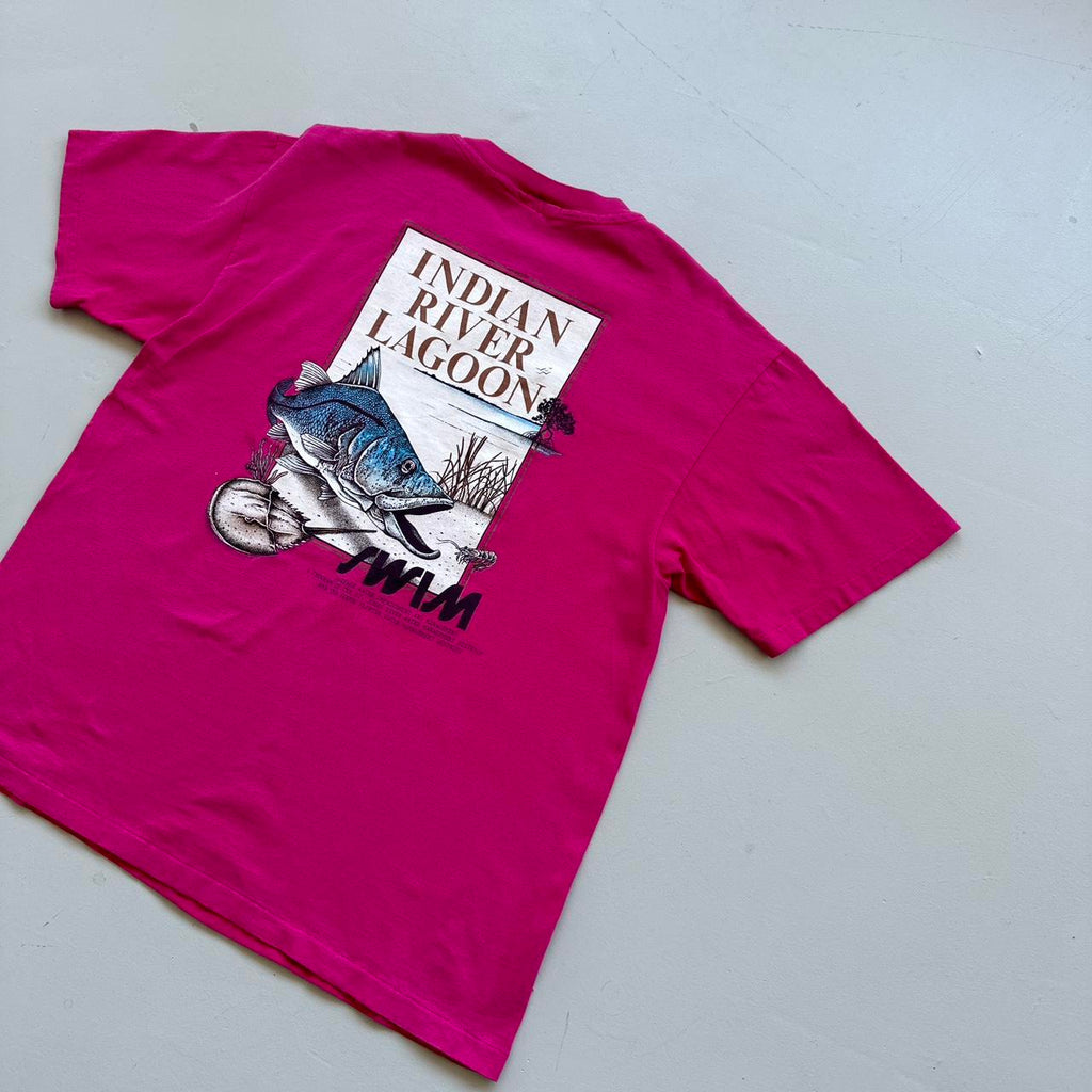 Indian River Lagoon 90s Vintage Pink T-shirt - Large