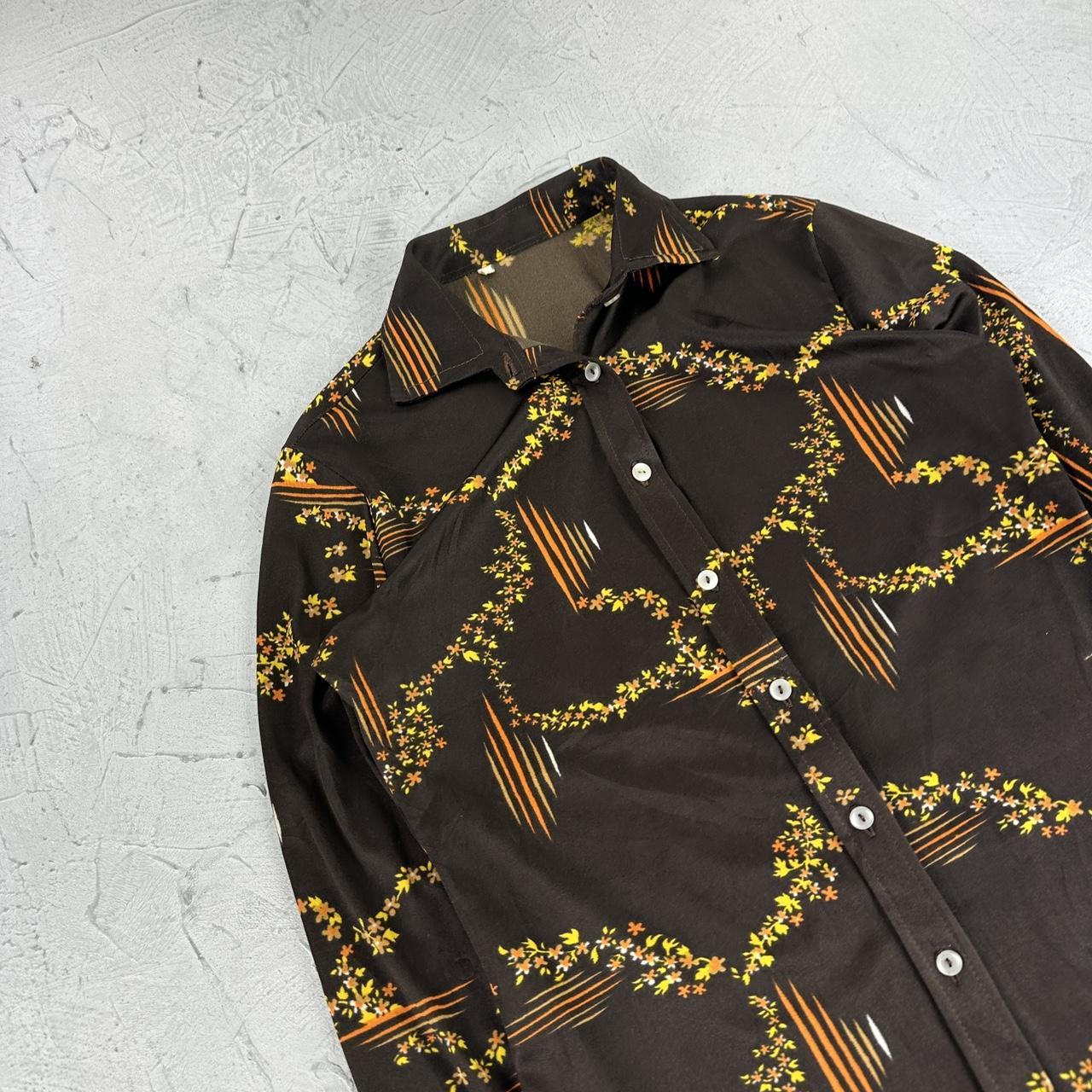 Vintage 70s Patterned Shirt - Small Size 8/10